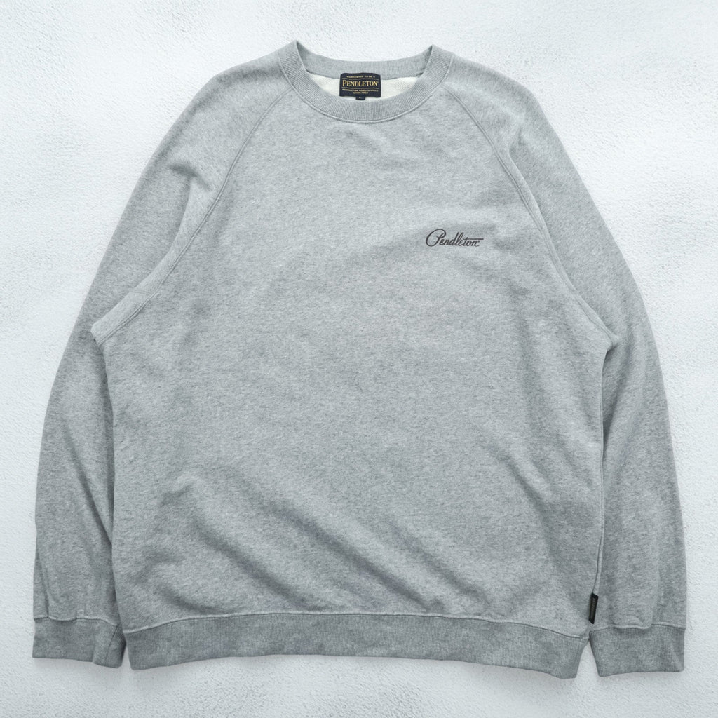 PENDLETON バックプリント スウェット トレーナー L グレー ネイティブ柄 チマヨ コットン 3475-3006