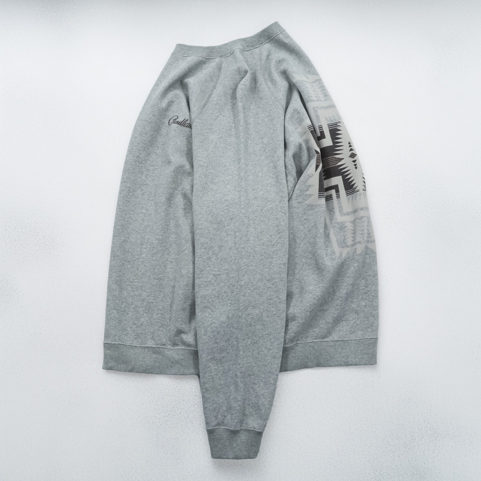 PENDLETON バックプリント スウェット トレーナー L グレー ネイティブ柄 チマヨ コットン 3475-3006