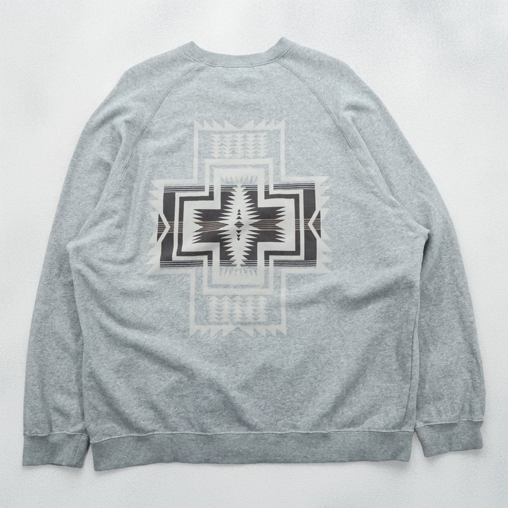PENDLETON バックプリント スウェット トレーナー L グレー ネイティブ柄 チマヨ コットン 3475-3006