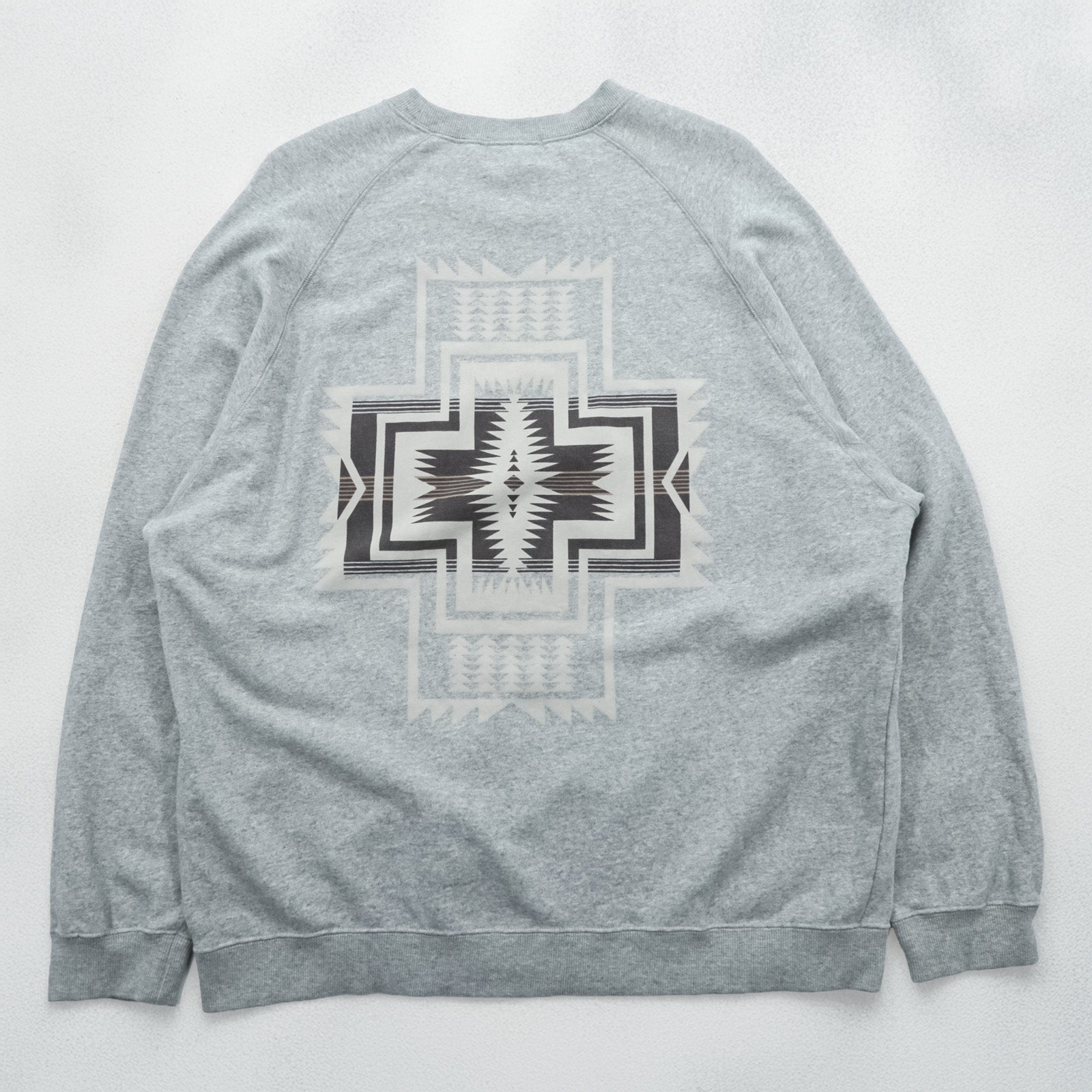 PENDLETON バックプリント スウェット トレーナー L グレー ネイティブ柄 チマヨ コットン 3475-3006