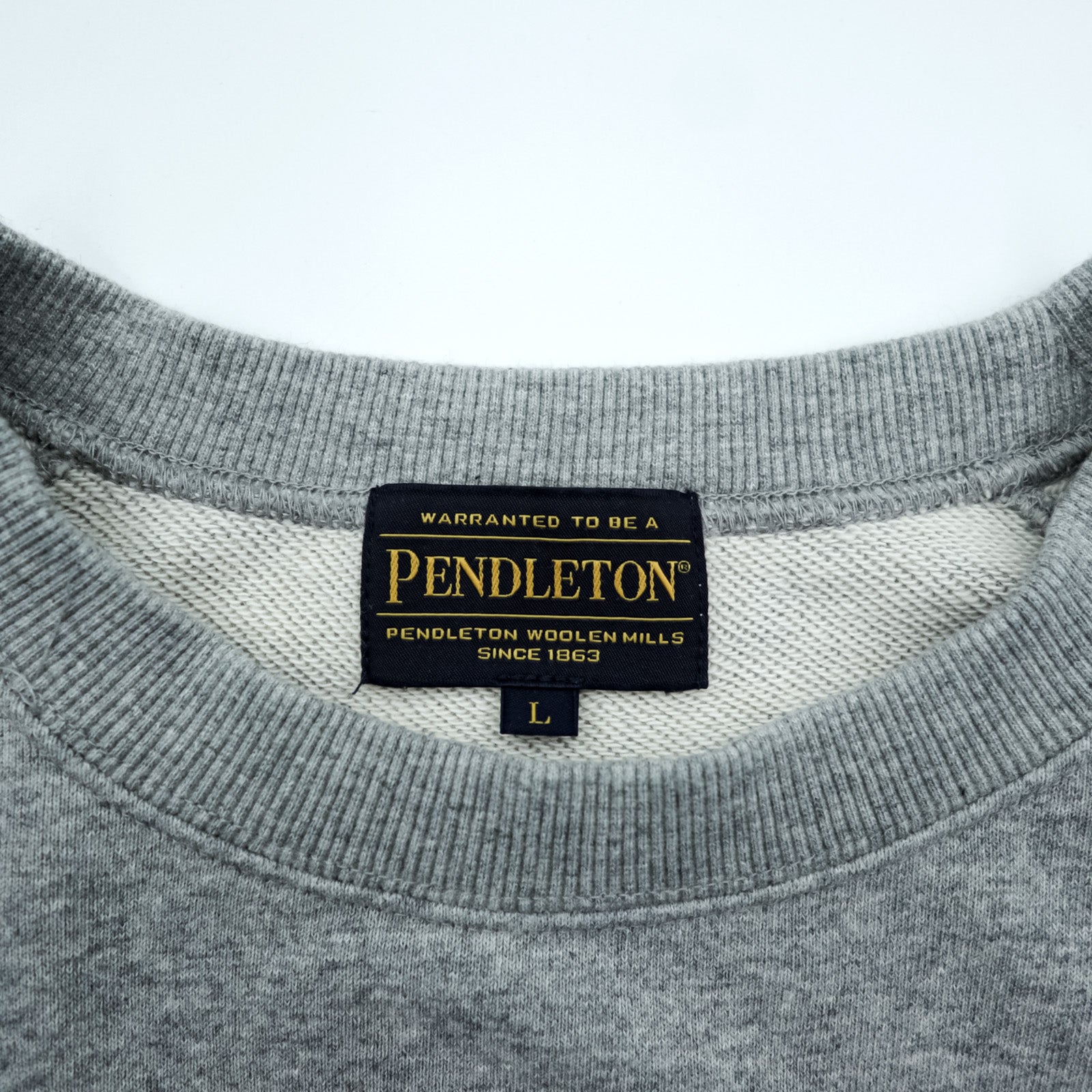 PENDLETON バックプリント スウェット トレーナー L グレー ネイティブ柄 チマヨ コットン 3475-3006