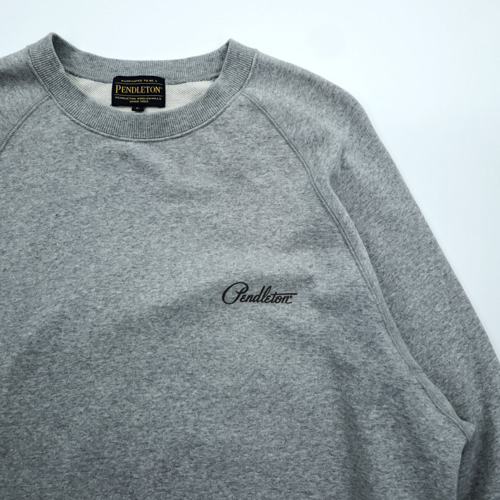 PENDLETON バックプリント スウェット トレーナー L グレー ネイティブ柄 チマヨ コットン 3475-3006