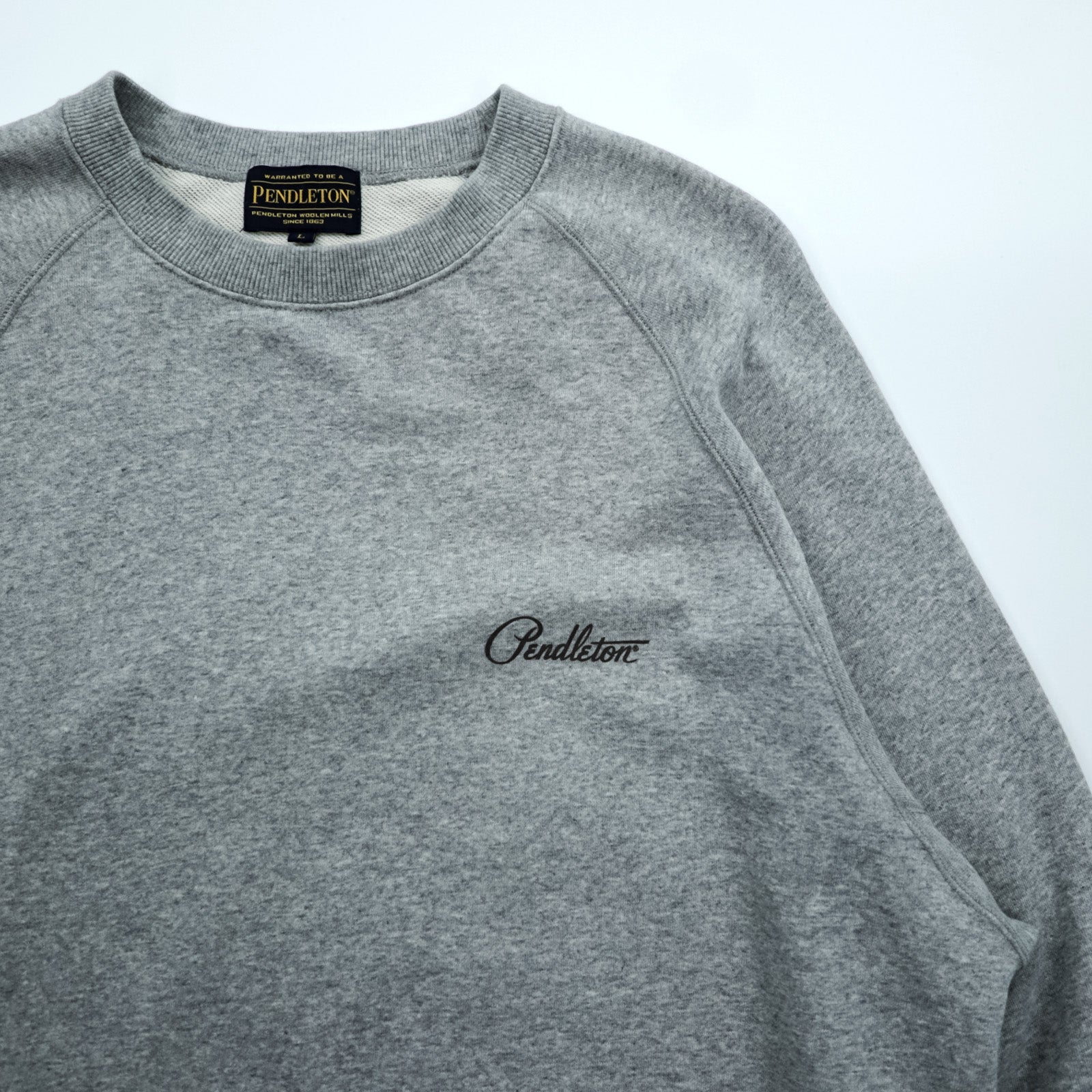 PENDLETON バックプリント スウェット トレーナー L グレー ネイティブ柄 チマヨ コットン 3475-3006