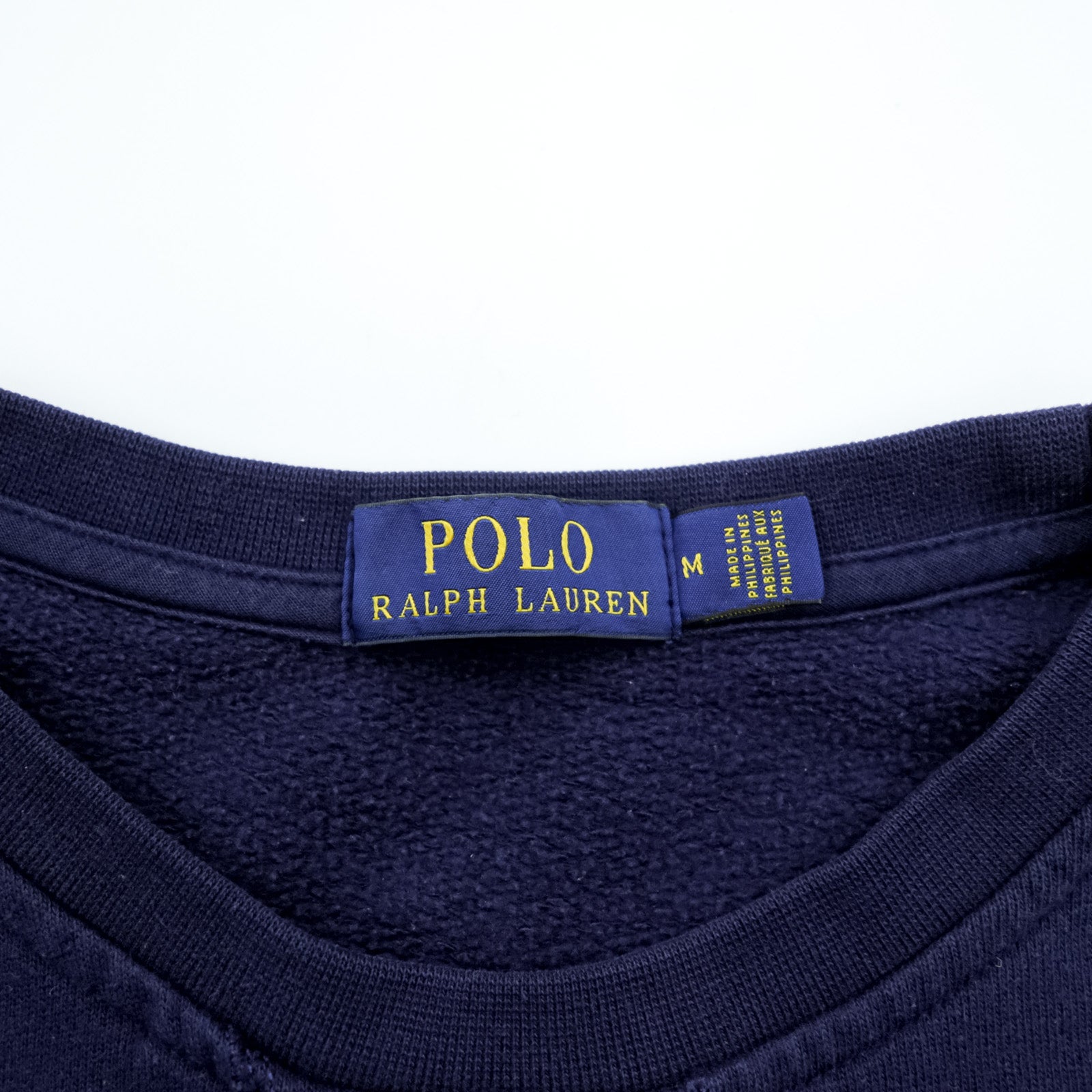 Polo Ralph Lauren ポロベア 前V スウェット トレーナー M ネイビー USA ホッケー コットン クルーネック