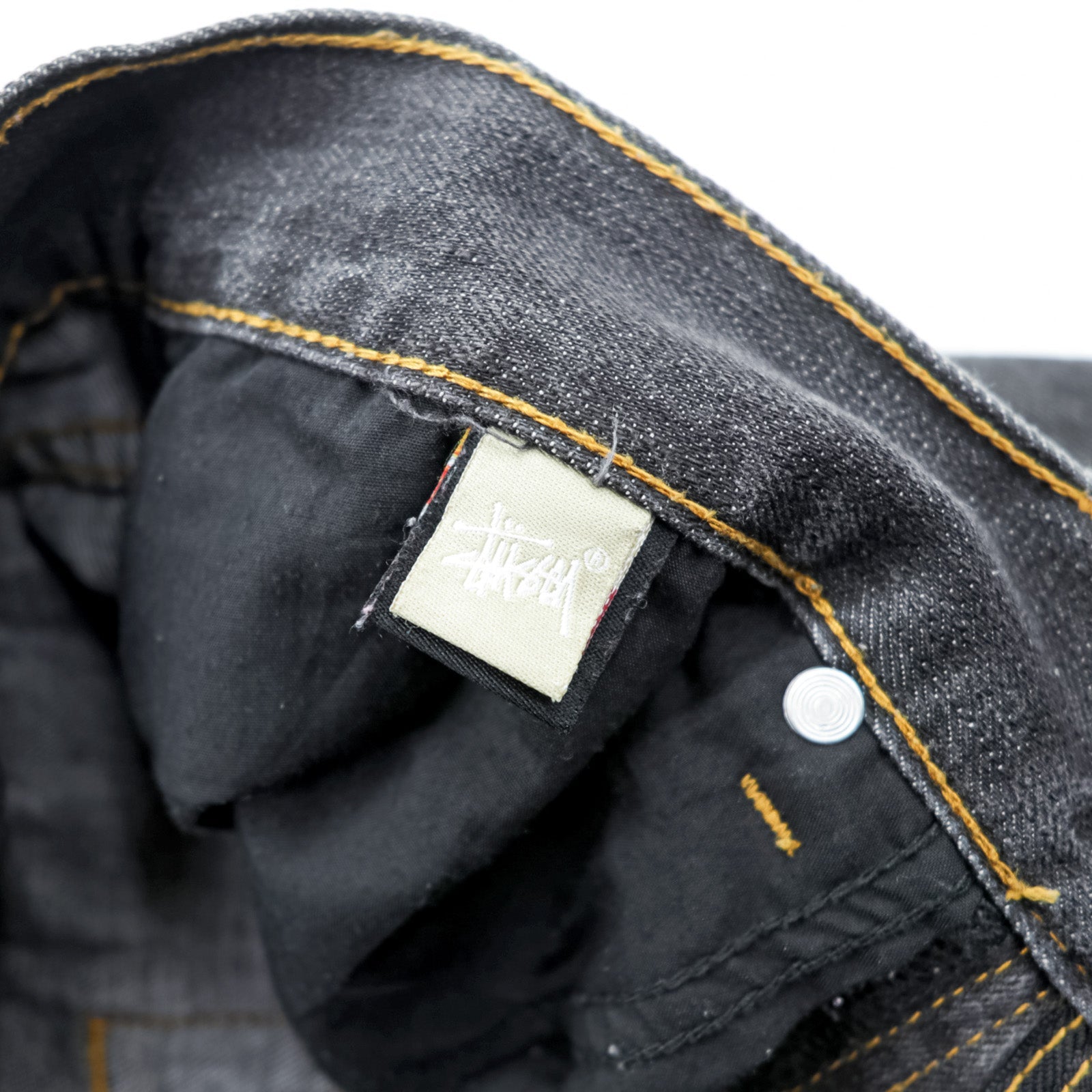 STUSSY デニムパンツ ジーンズ M ブラック ストレート ROUGH & RUGGED DENIM
