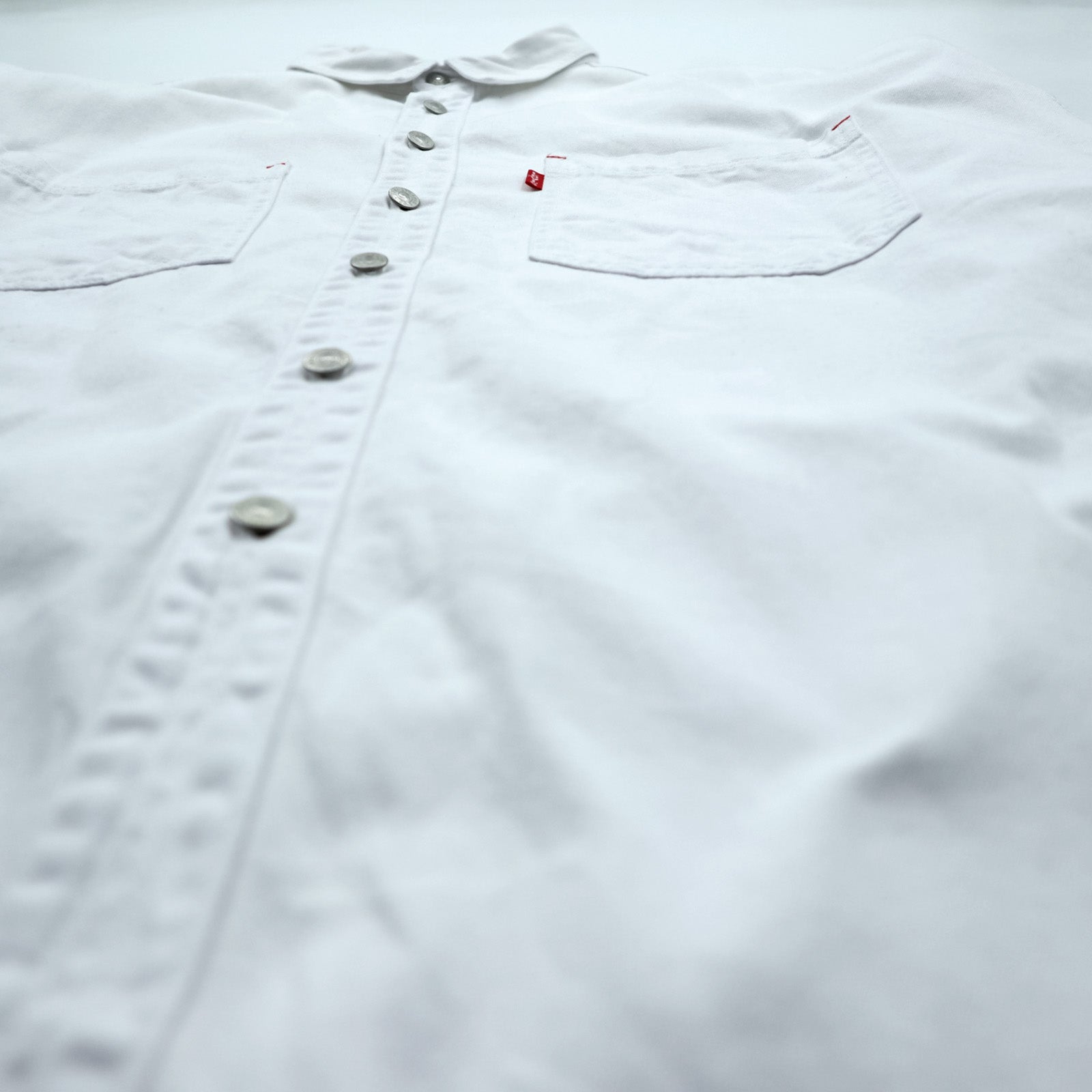 Levi's 90年代 ワークシャツ 長袖 デニムシャツ XL ホワイト 胸ポケット 60560 1352