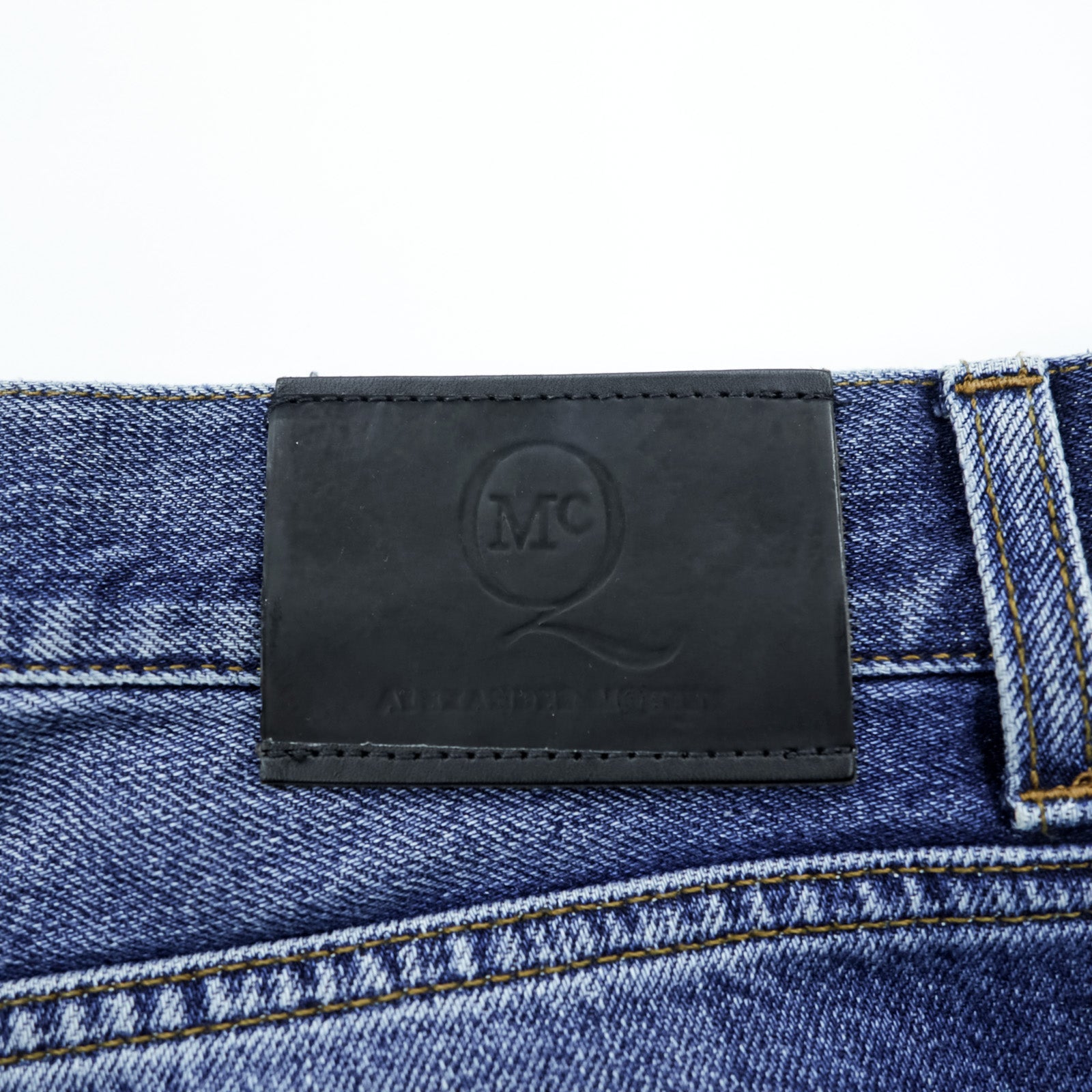 McQ Alexander McQueen イタリア製 ダメージ加工 デニムパンツ ジーンズ L インディゴ ペンキ リペア SKINNY FIT