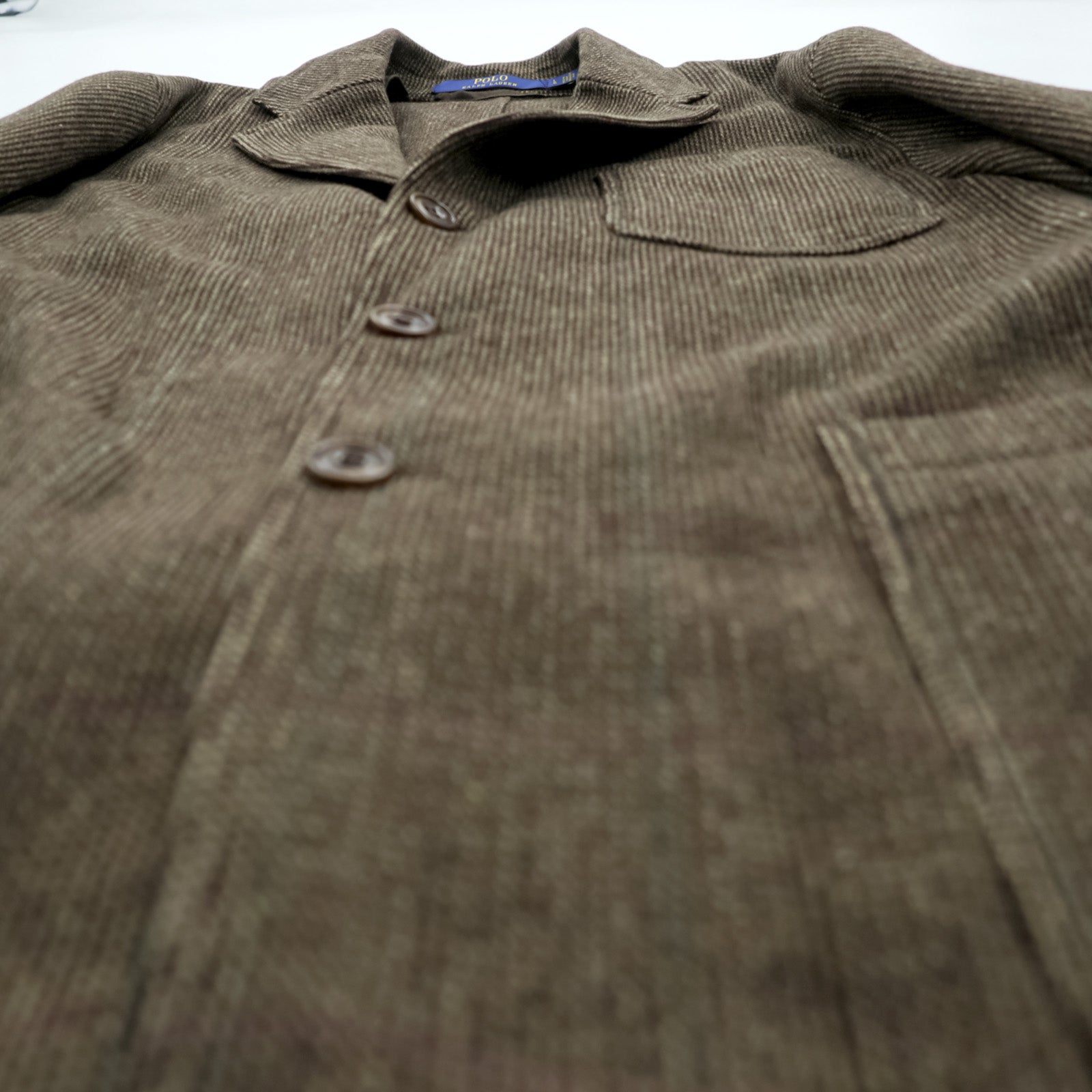 Polo Ralph Lauren ツイード 3B カジュアル テーラードジャケット ブレザー L ブラウン パッチポケット