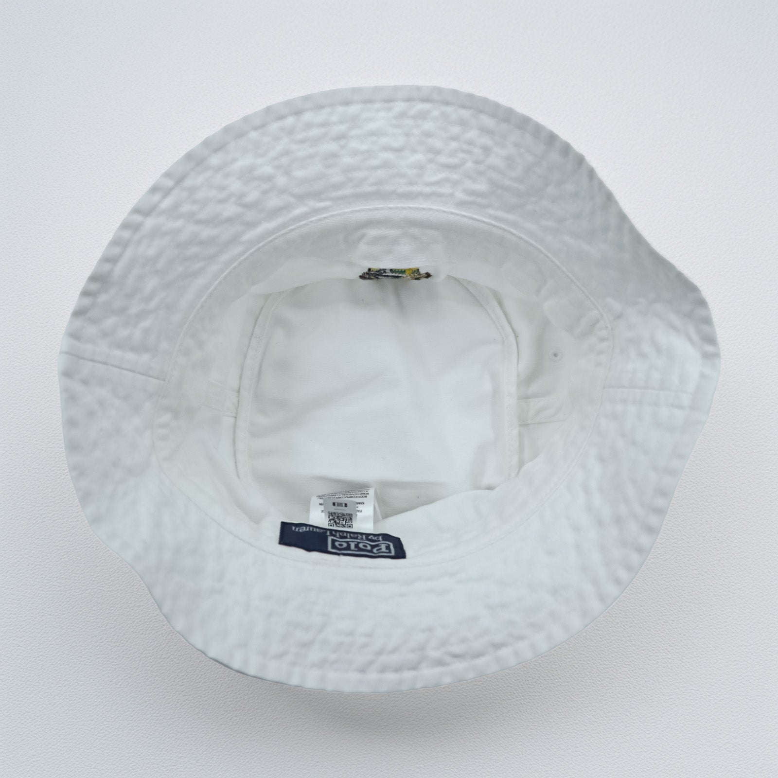 Polo Ralph Lauren ポロベア 刺繍 バケットハット L/XL ホワイト コットン