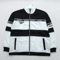 Reebok 90年代 トラックジャケット ジャージ M ホワイト ブラック ドローコード スタンドカラー フルジップ