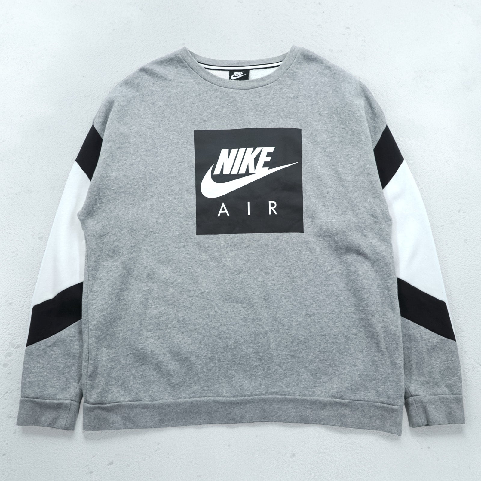 NIKE ボックスロゴ スウェット トレーナー XL グレー サイドジップ スリット CD9220-063
