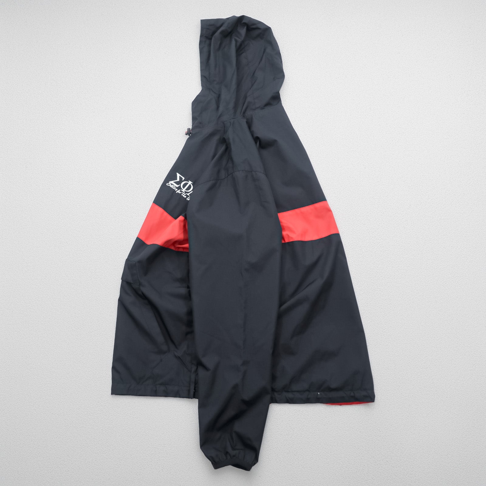 SPORT-TEK ハーフジップ アノラックパーカー XL ブラック ΣΦΔ ドローコード サイドジップ スリット