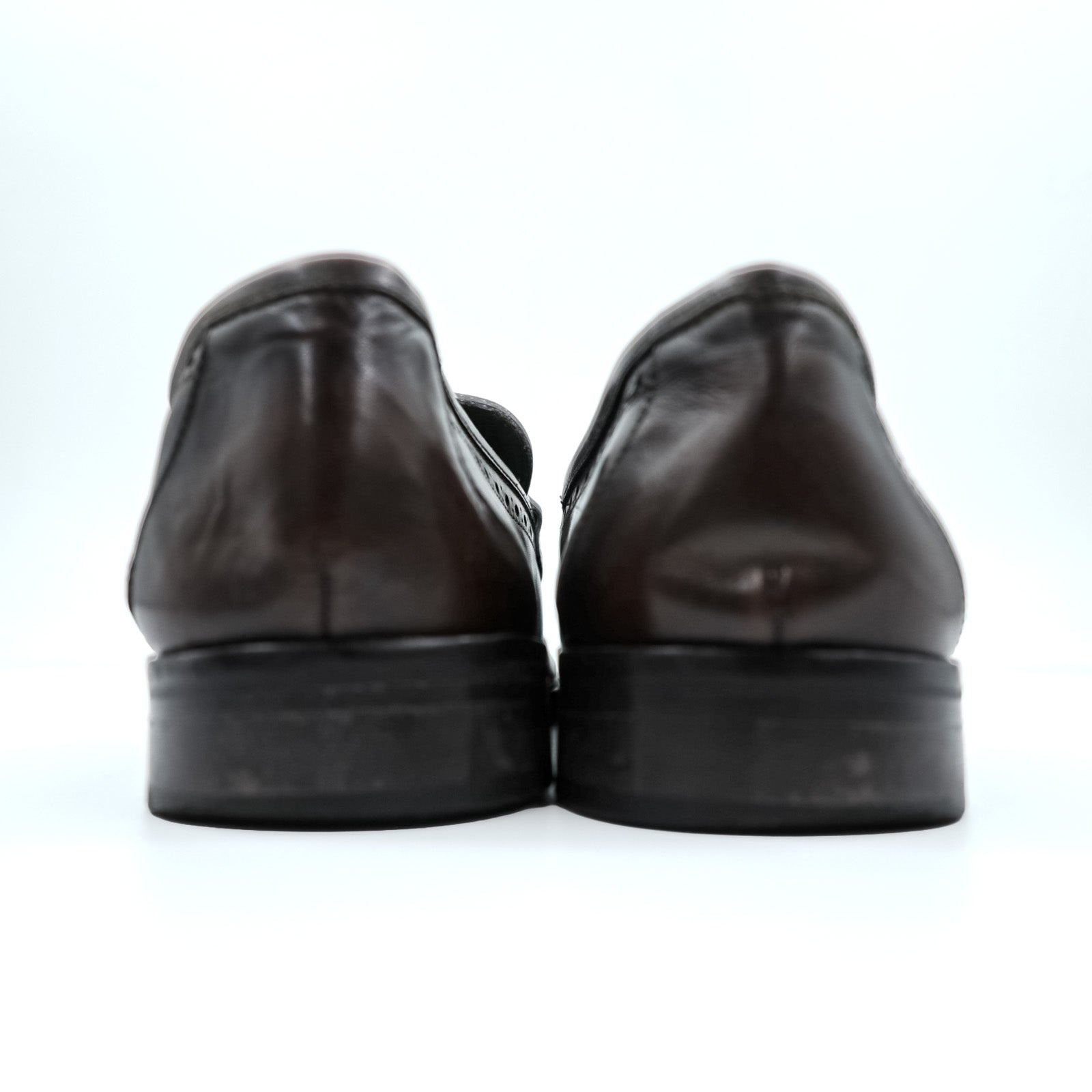 Navyboot イタリア製 フリンジ タッセル ローファー Uチップ ドレスシューズ 28cm ダークブラウン Bologna Construction