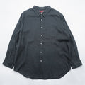 MERONA リネンシャツ 麻100% 長袖シャツ XL ブラック 胸ポケット ビッグサイズ