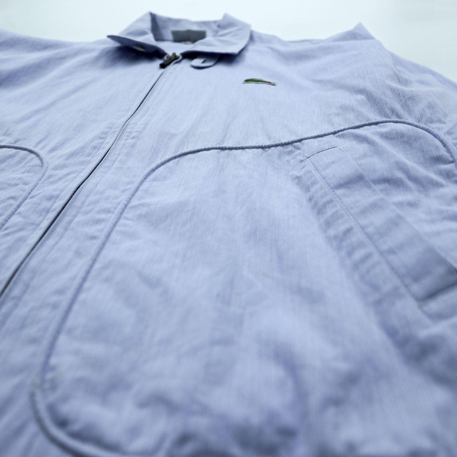 CHEMISE LACOSTE 90年代 日本製 スウィングトップ ハリントンジャケット M ブルー チンストラップ コットン