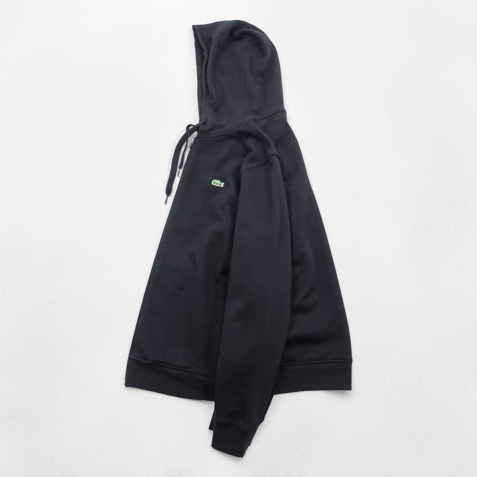 LACOSTE SPORT ジップパーカー XL ブラック ワンポイントロゴ サイドポケット
