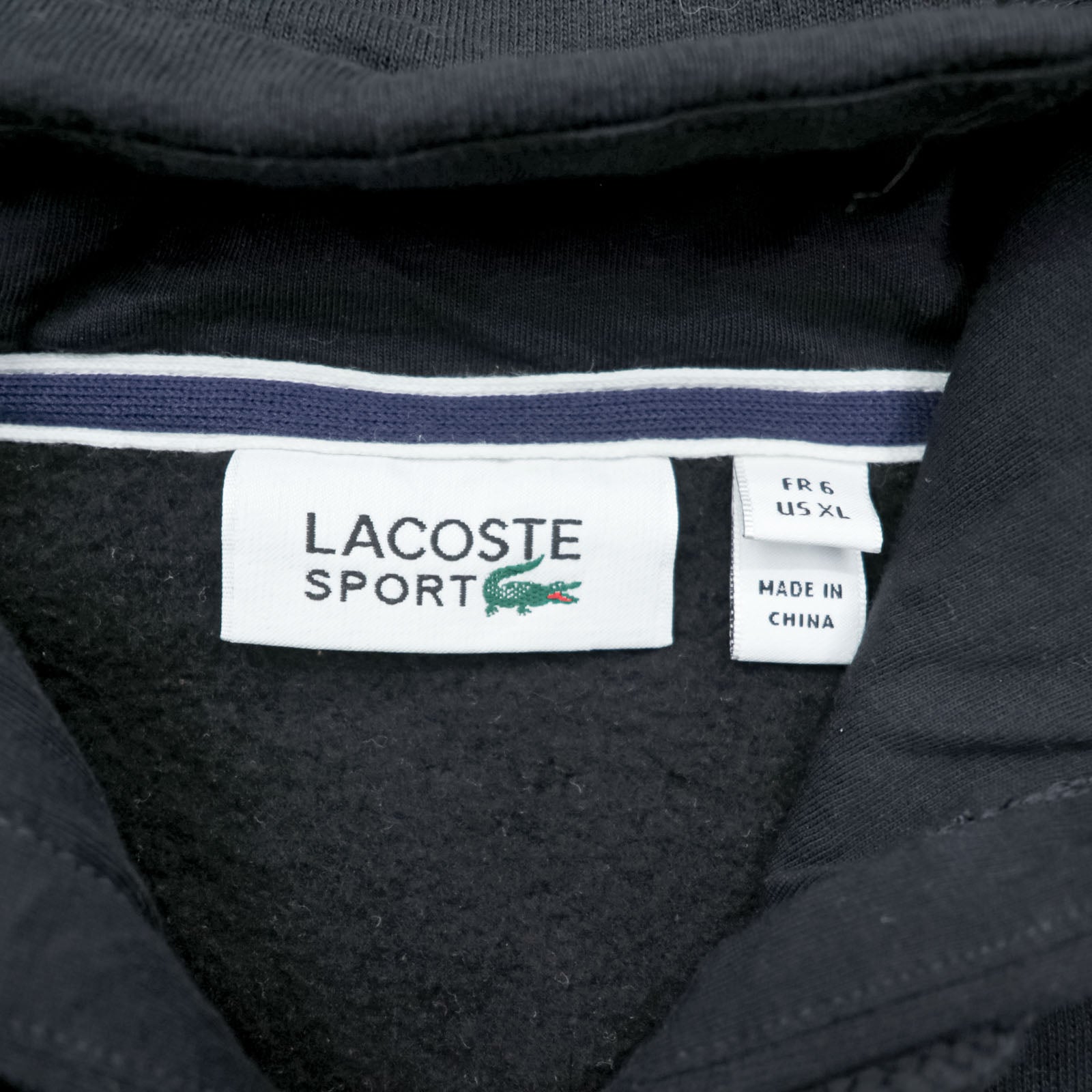 LACOSTE SPORT ジップパーカー XL ブラック ワンポイントロゴ サイドポケット