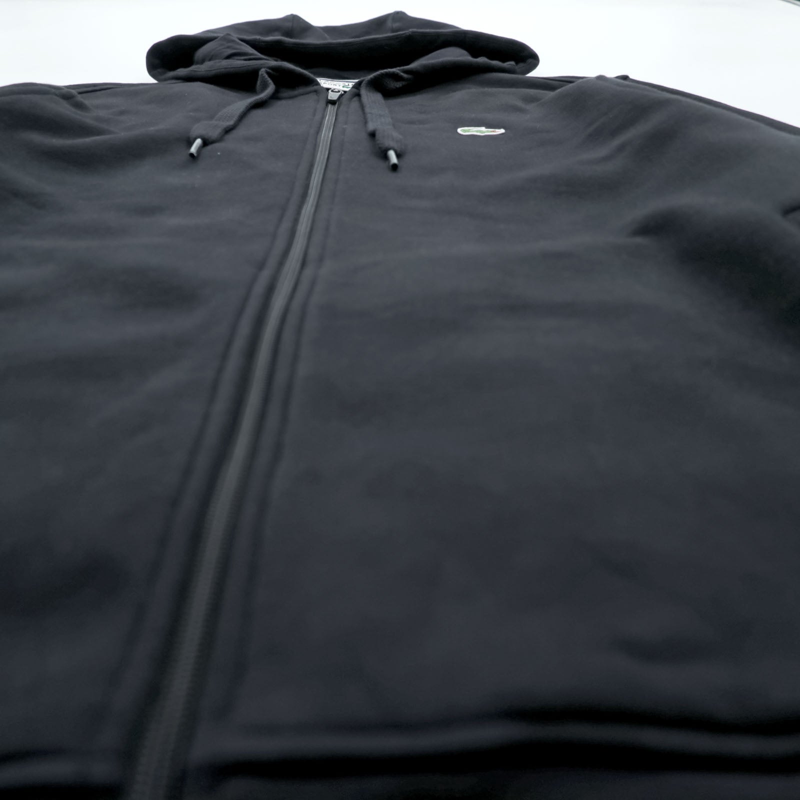 LACOSTE SPORT ジップパーカー XL ブラック ワンポイントロゴ サイドポケット