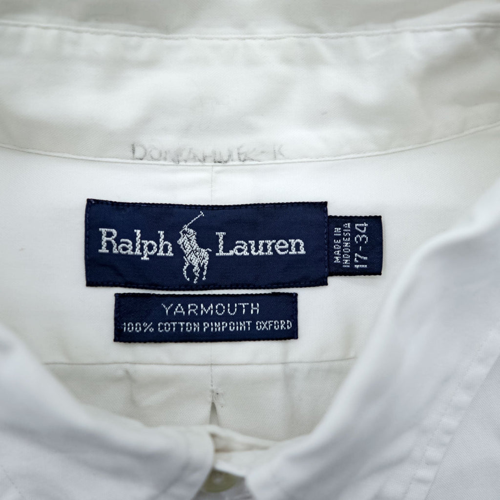 Ralph Lauren 90年代 オックスフォード ボタンダウンシャツ XL ホワイト YARMOUTH スモールポニー 刺繍 ロゴ