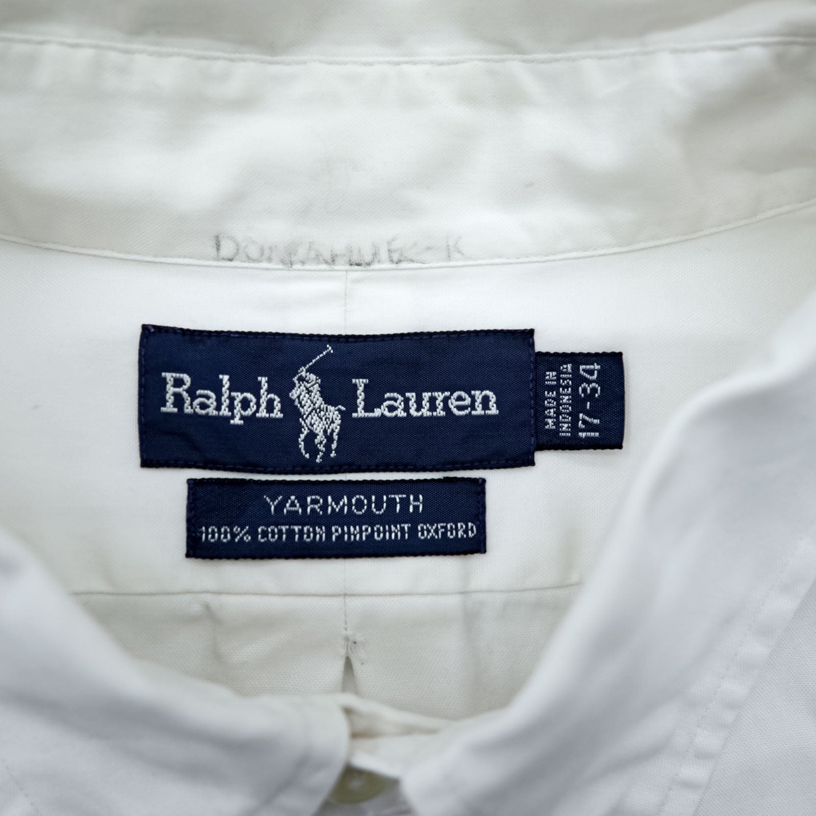 Ralph Lauren 90年代 オックスフォード ボタンダウンシャツ XL ホワイト YARMOUTH スモールポニー 刺繍 ロゴ