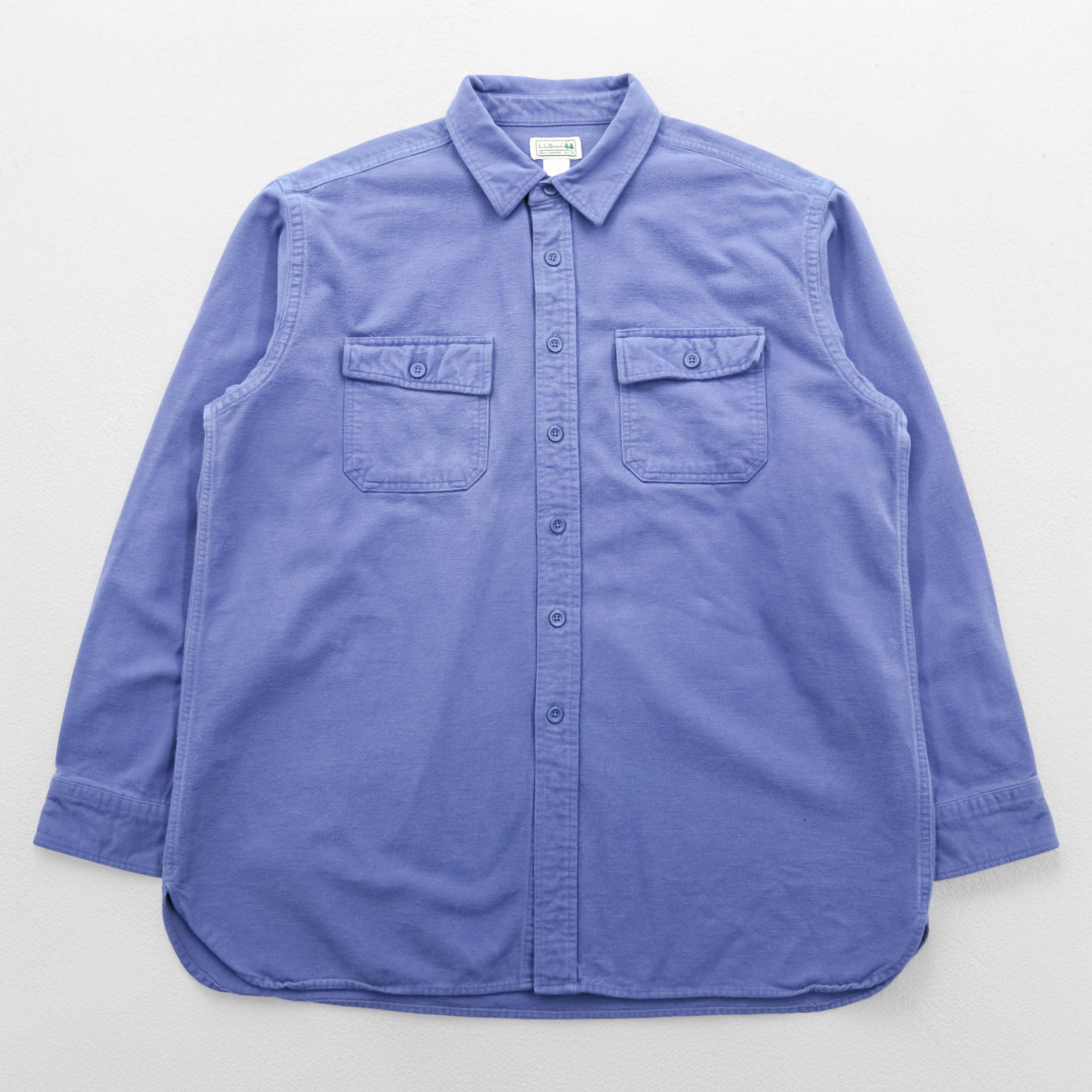L.L.Bean シャモアシャツ フランネルシャツ XL ブルー フラップ 胸ポケット MT03