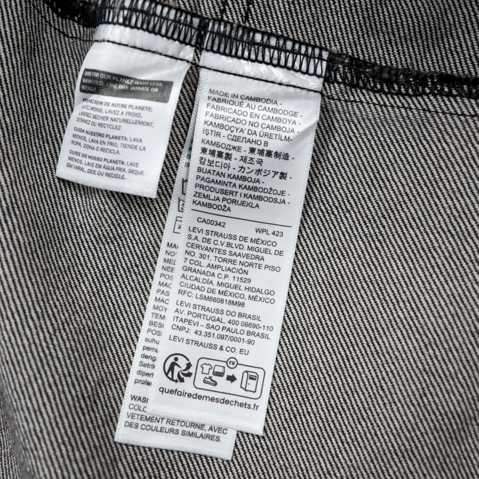 Levi's 2ndタイプ トラッカージャケット デニムジャケット Gジャン M ブラック タック プリーツ RELAXED TYPE 2 A7632-0002