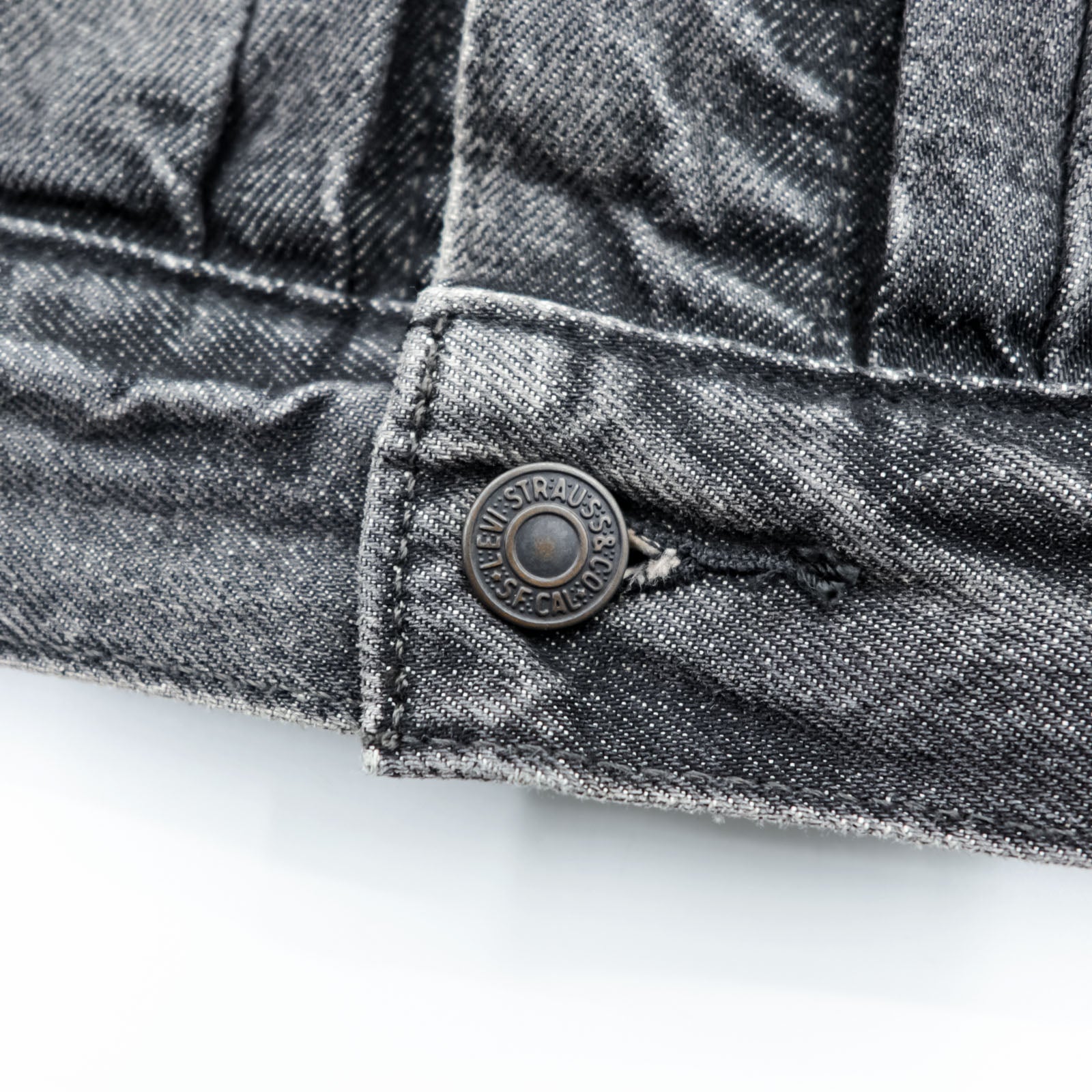 Levi's 2ndタイプ トラッカージャケット デニムジャケット Gジャン M ブラック タック プリーツ RELAXED TYPE 2 A7632-0002