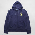 Polo Ralph Lauren 90年代 ビッグポニー 刺繍 ジップパーカー L ネイビー フロントポケット コットン