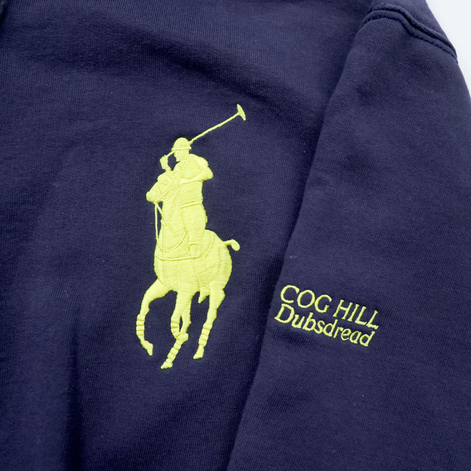 Polo Ralph Lauren 90年代 ビッグポニー 刺繍 ジップパーカー L ネイビー フロントポケット コットン