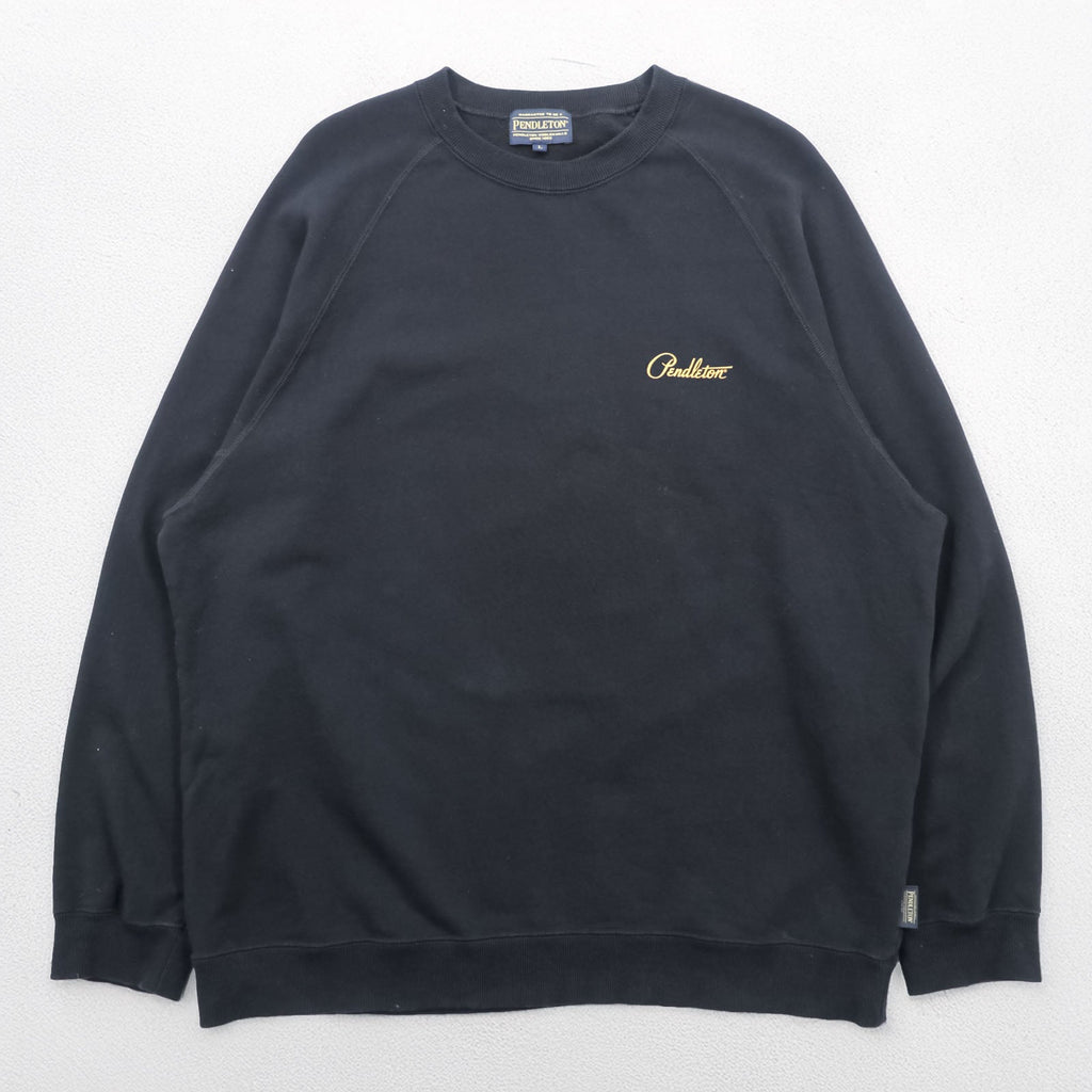 PENDLETON バックプリント スウェット トレーナー L ブラック ネイティブ柄 チマヨ コットン 3475-3006