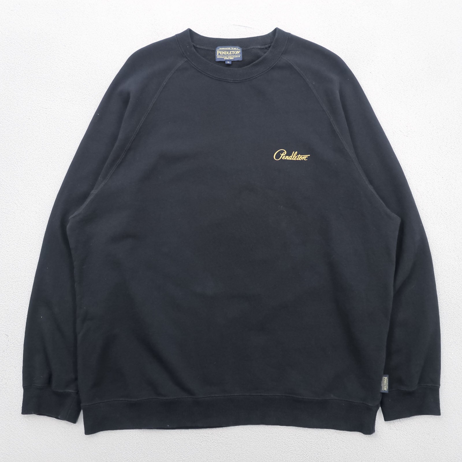 PENDLETON バックプリント スウェット トレーナー L ブラック ネイティブ柄 チマヨ コットン 3475-3006