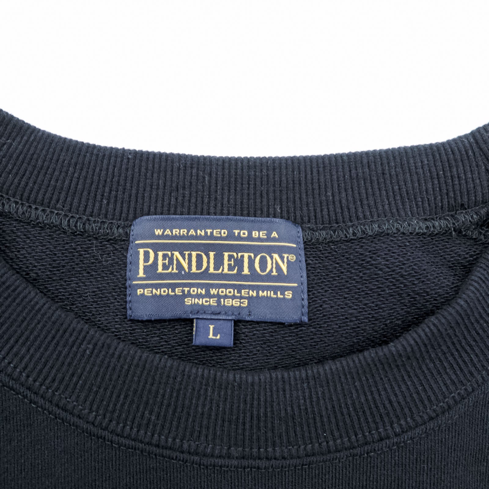 PENDLETON バックプリント スウェット トレーナー L ブラック ネイティブ柄 チマヨ コットン 3475-3006