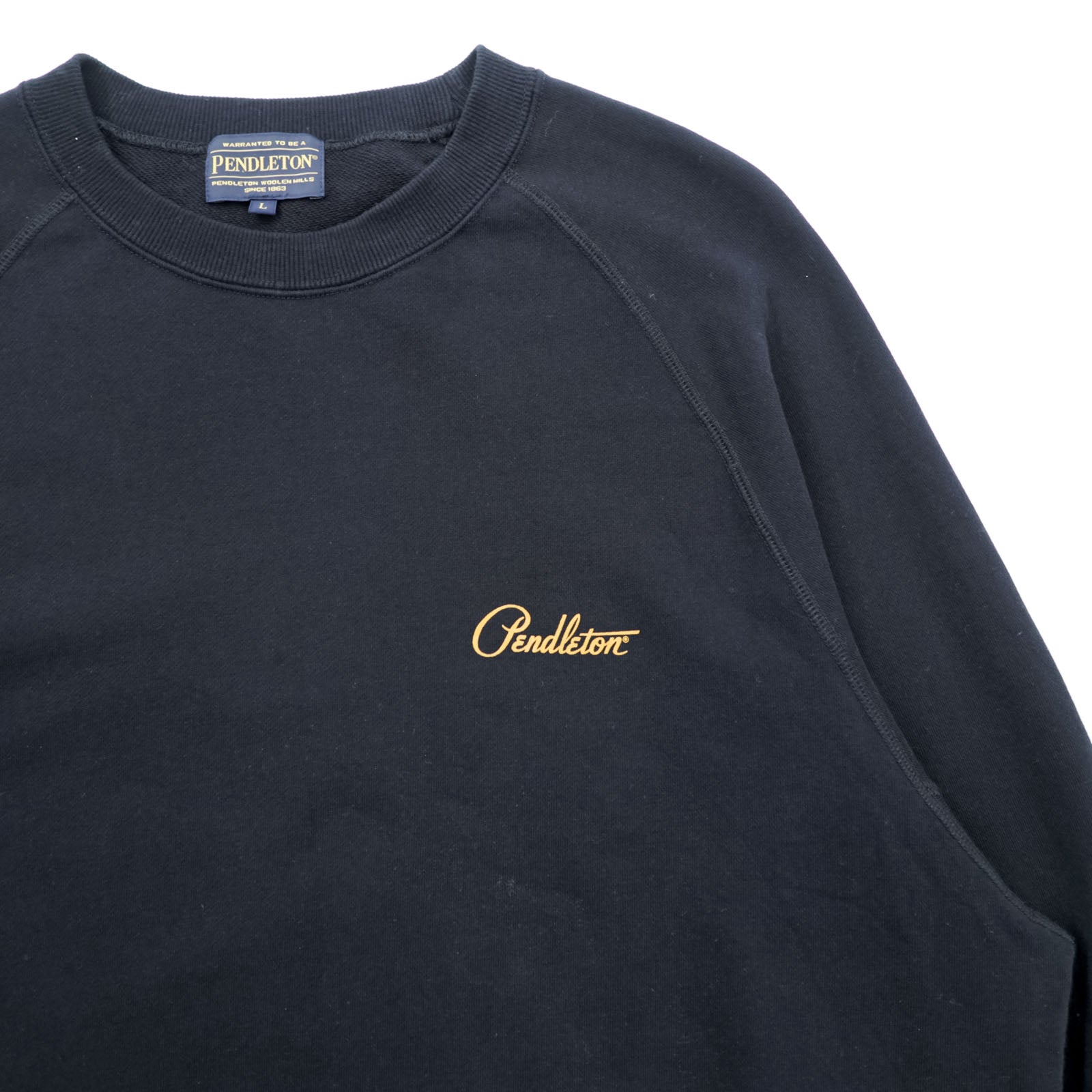 PENDLETON バックプリント スウェット トレーナー L ブラック ネイティブ柄 チマヨ コットン 3475-3006