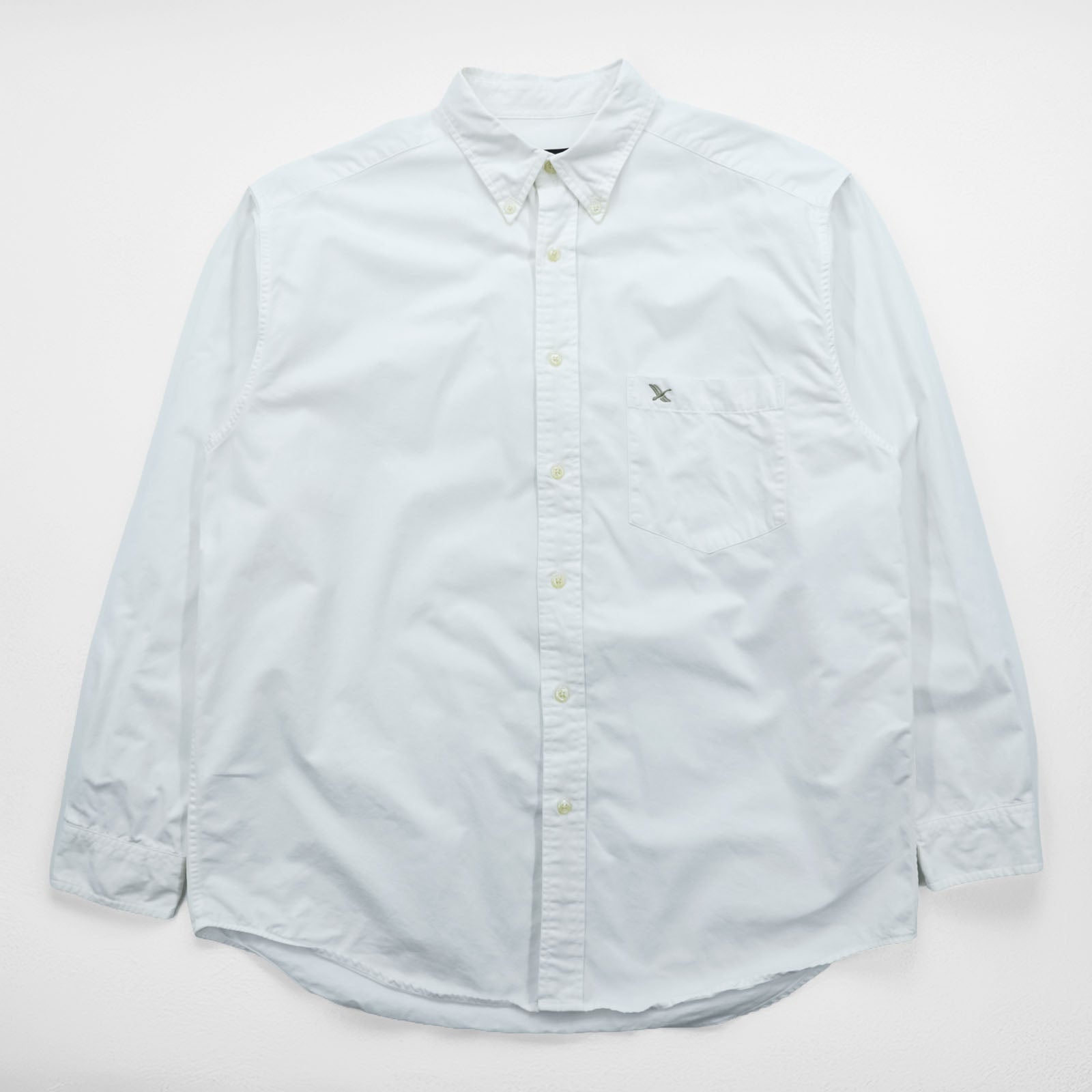 Eddie Bauer オックスフォード ボタンダウンシャツ XL ホワイト 胸ポケット コットン