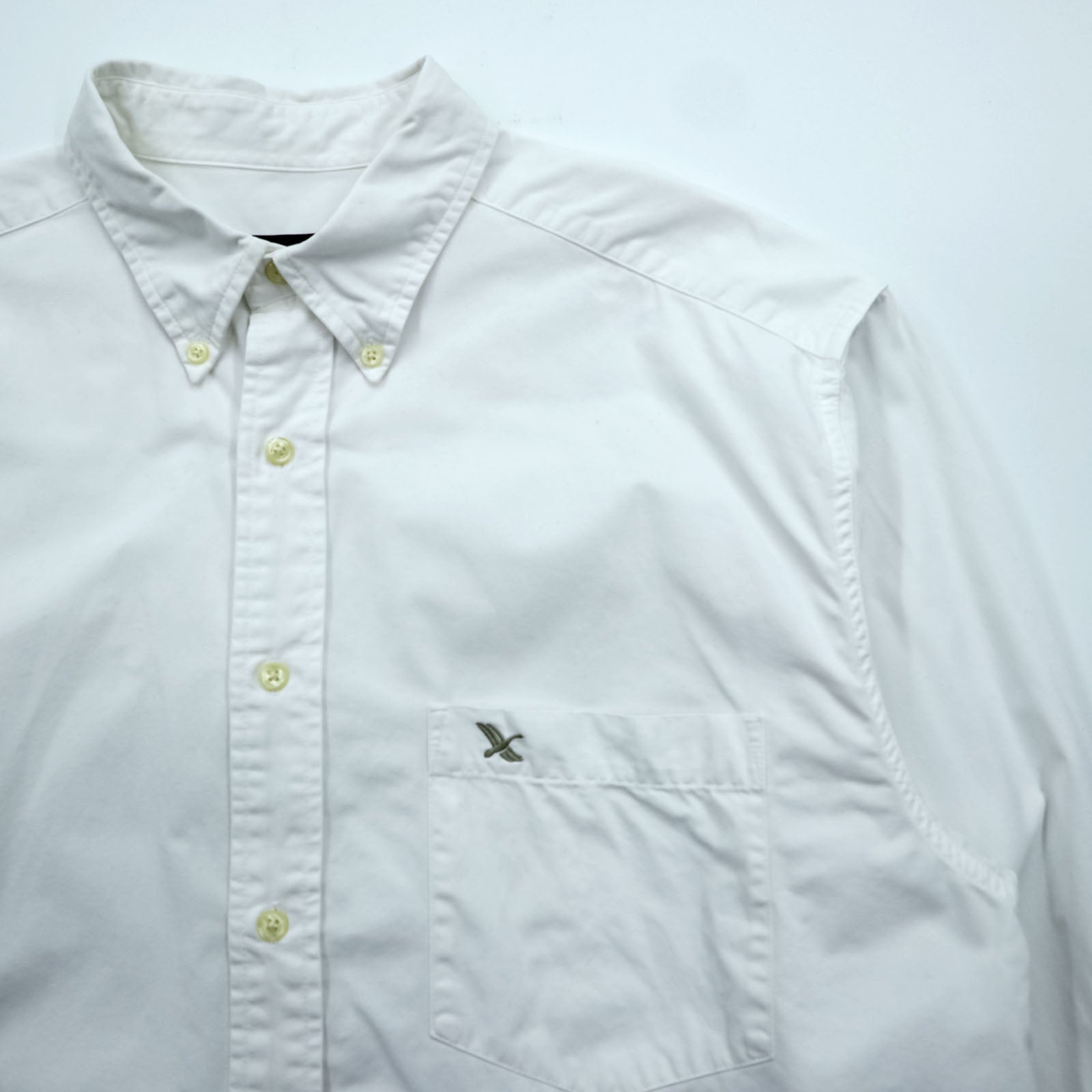 Eddie Bauer オックスフォード ボタンダウンシャツ XL ホワイト 胸ポケット コットン