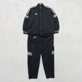Kappa 90年代 日本製 トラッカージャケット ジャージ セットアップ M ブラック ドローコード ジョガー 裾ジップ スリット