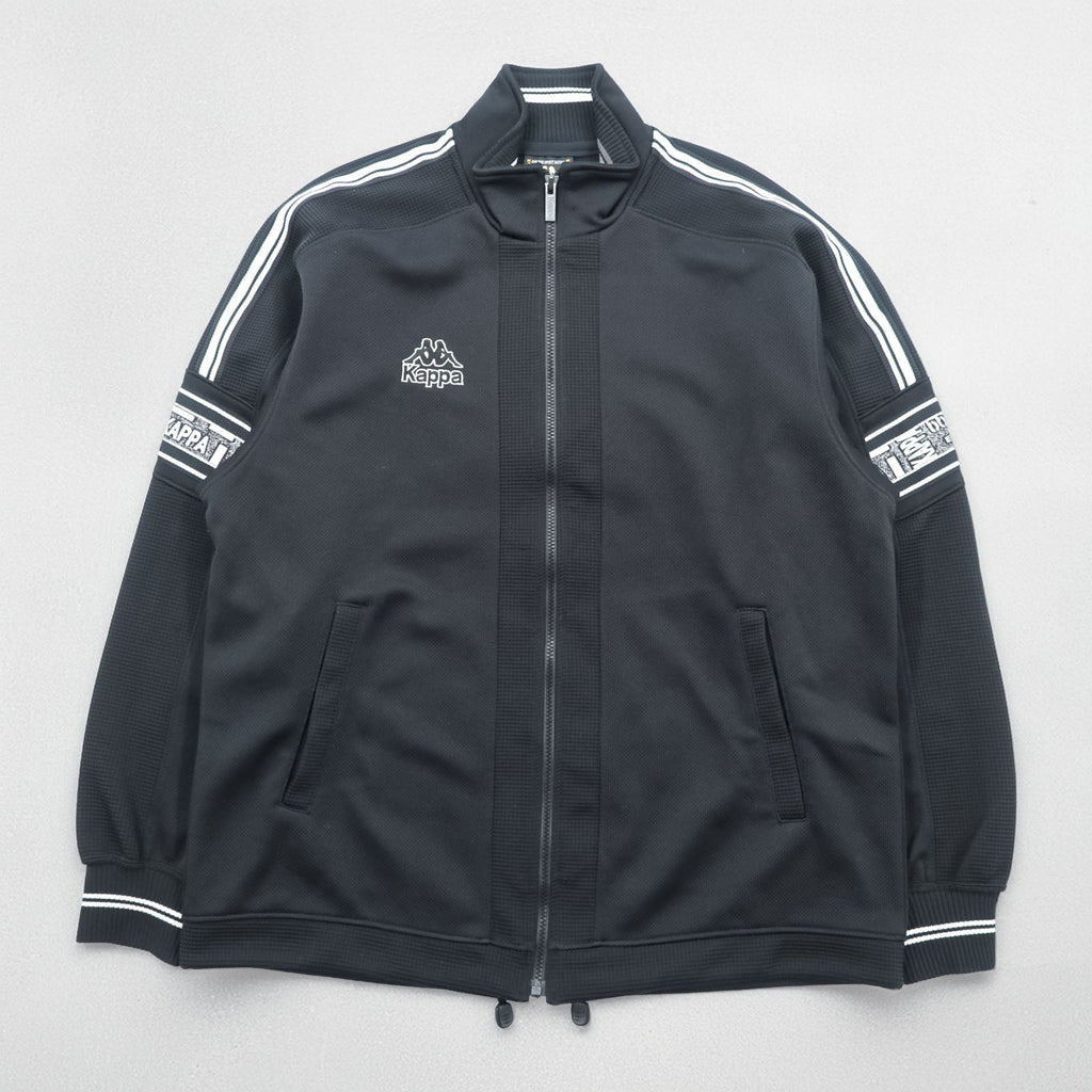 Kappa 90年代 日本製 トラッカージャケット ジャージ セットアップ M ブラック ドローコード ジョガー 裾ジップ スリット