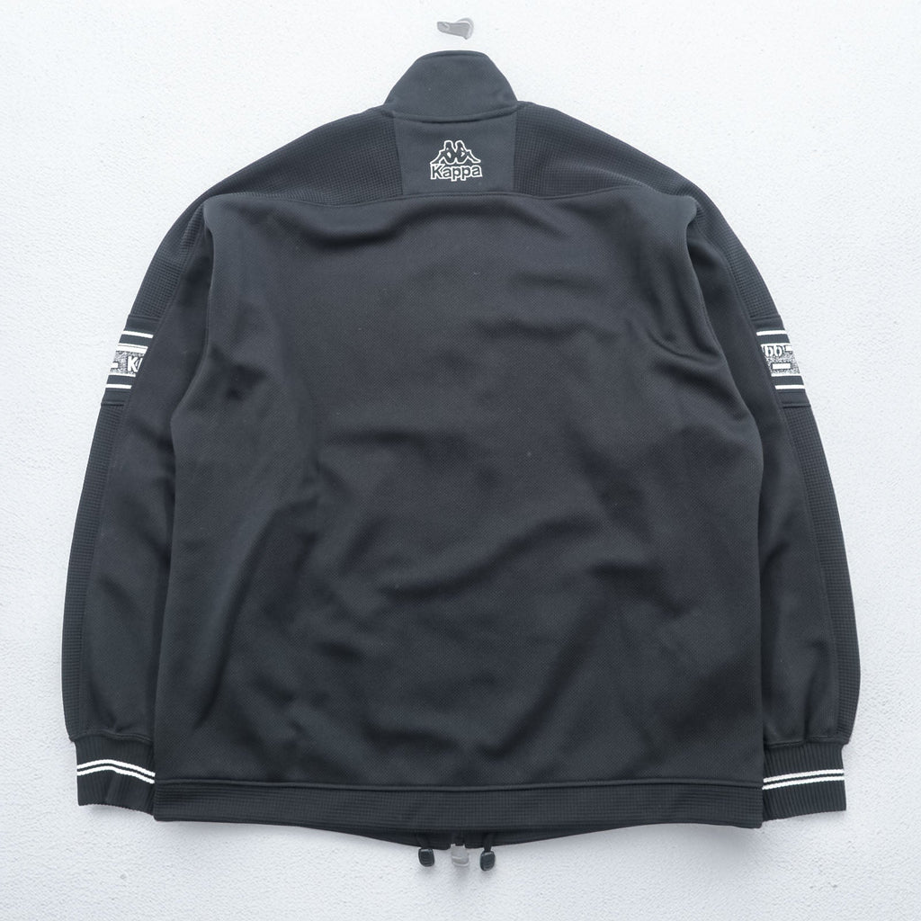 Kappa 90年代 日本製 トラッカージャケット ジャージ セットアップ M ブラック ドローコード ジョガー 裾ジップ スリット