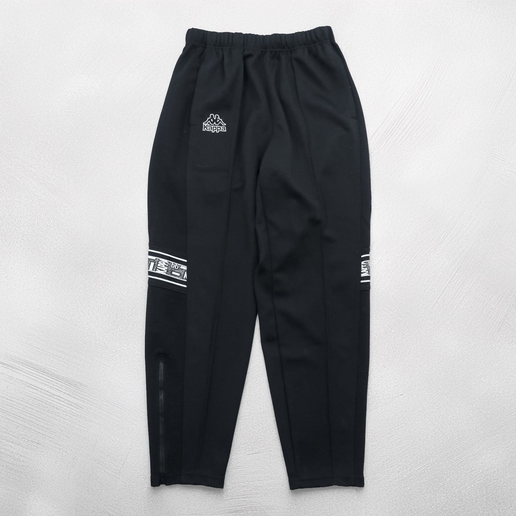 Kappa 90年代 日本製 トラッカージャケット ジャージ セットアップ M ブラック ドローコード ジョガー 裾ジップ スリット
