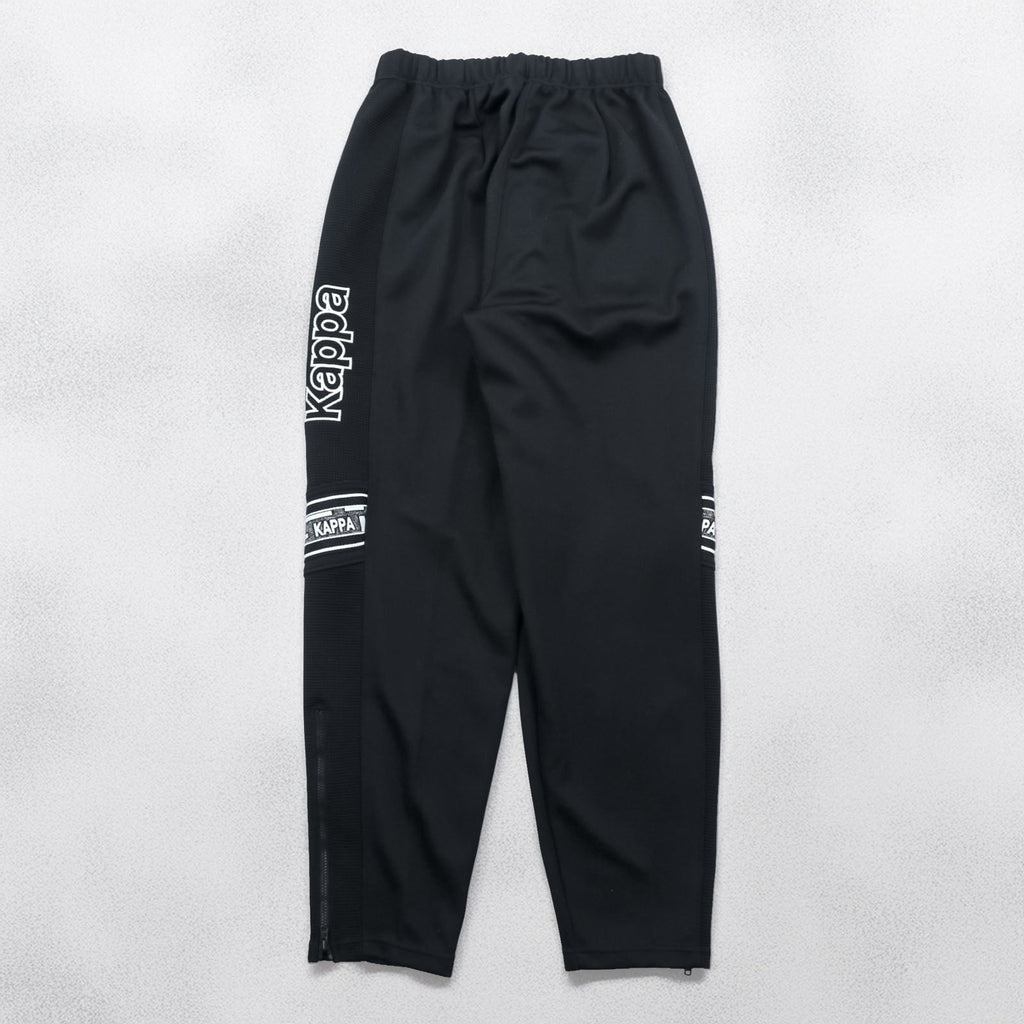 Kappa 90年代 日本製 トラッカージャケット ジャージ セットアップ M ブラック ドローコード ジョガー 裾ジップ スリット