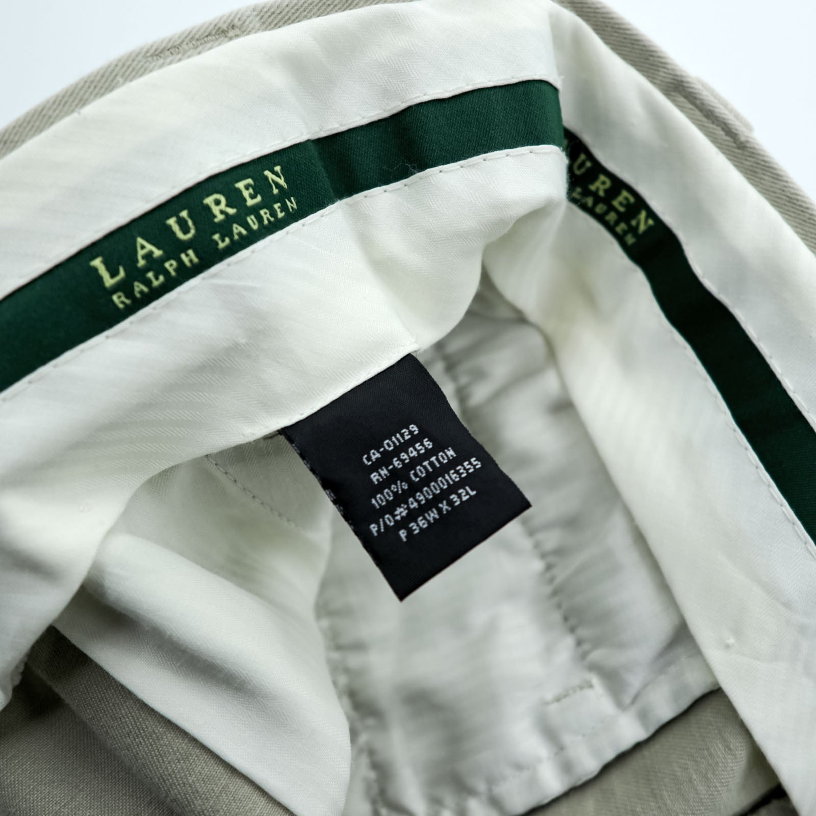 LAUREN RALPH LAUREN 90年代 2タック ワイド チノパンツ ワークパンツ L ベージュ ダブルカフス