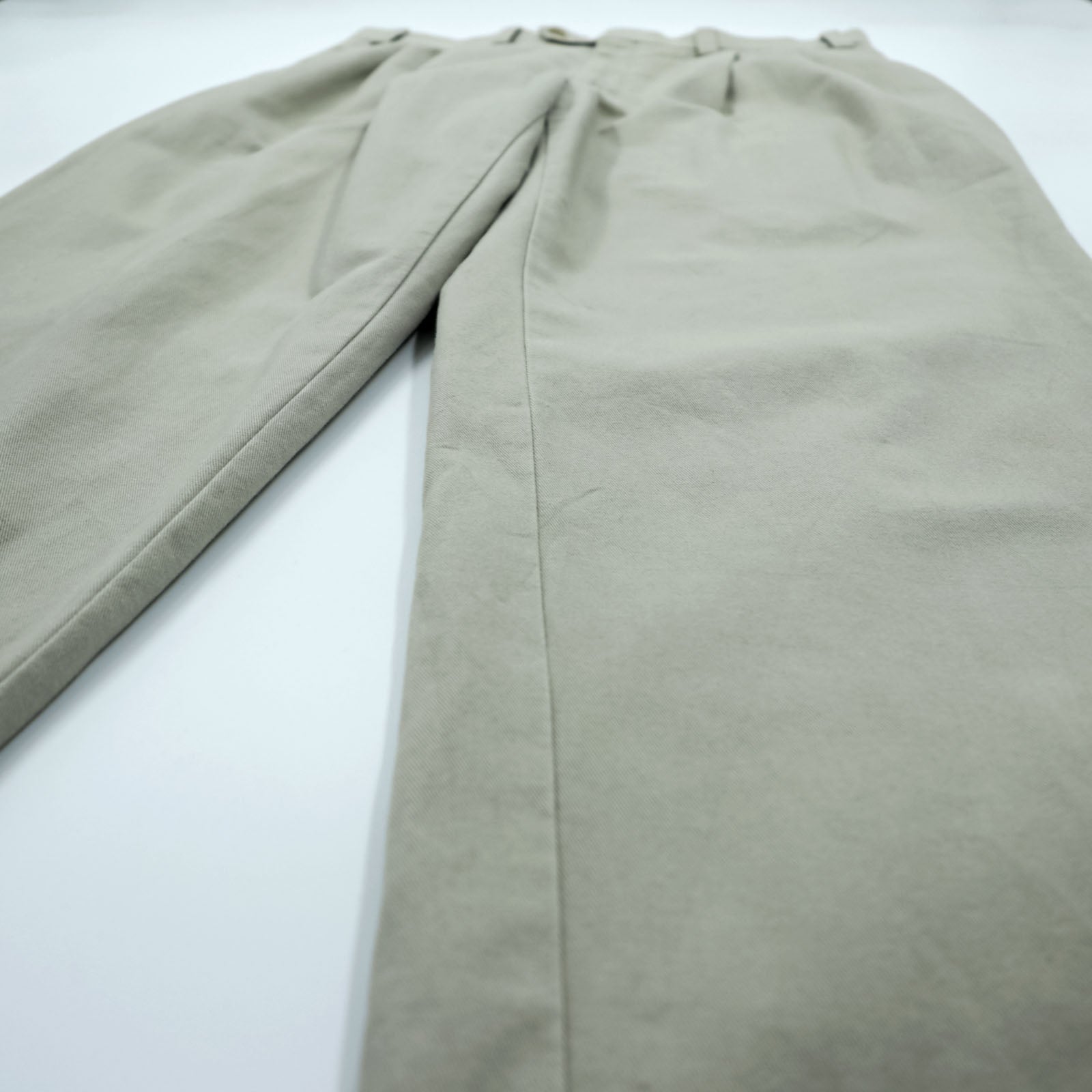 LAUREN RALPH LAUREN 90年代 2タック ワイド チノパンツ ワークパンツ L ベージュ ダブルカフス