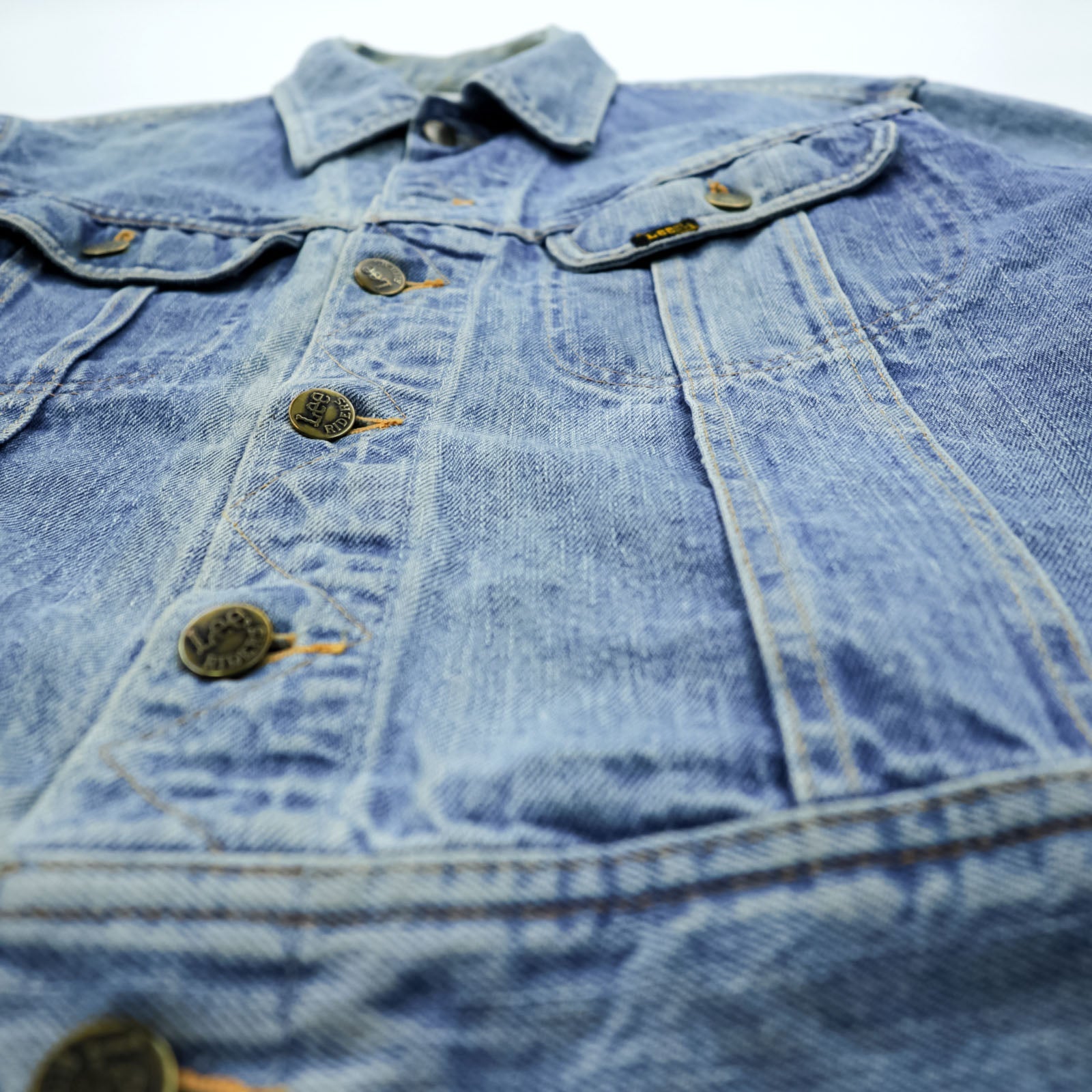 Lee 70年代 ヴィンテージ デニムジャケット Gジャン M インディゴ 黒タグ RIDERS 101-J 短丈 153438 ベルギー製