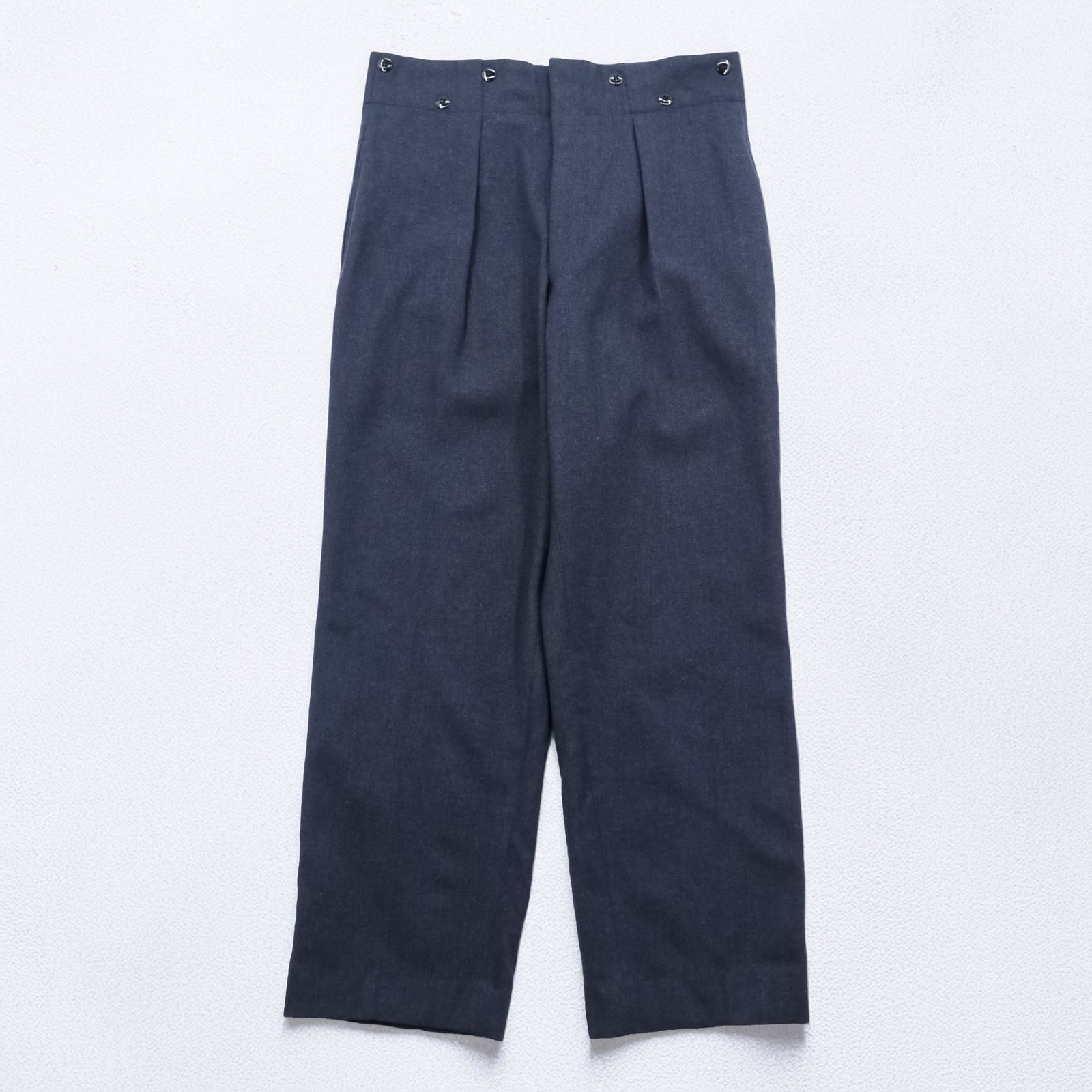 Clayman & Sons LTD 60年代 ユーロヴィンテージ スラックス パンツ トラウザーズ M ネイビー イギリス空軍 ミリタリー 8405-21-800-1044