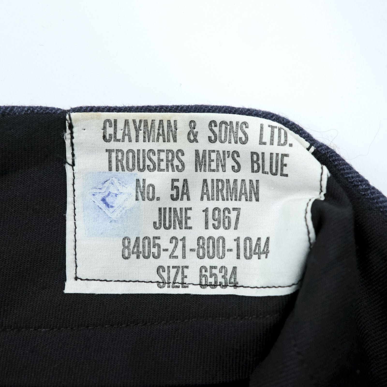Clayman & Sons LTD 60年代 ユーロヴィンテージ スラックス パンツ トラウザーズ M ネイビー イギリス空軍 ミリタリー 8405-21-800-1044