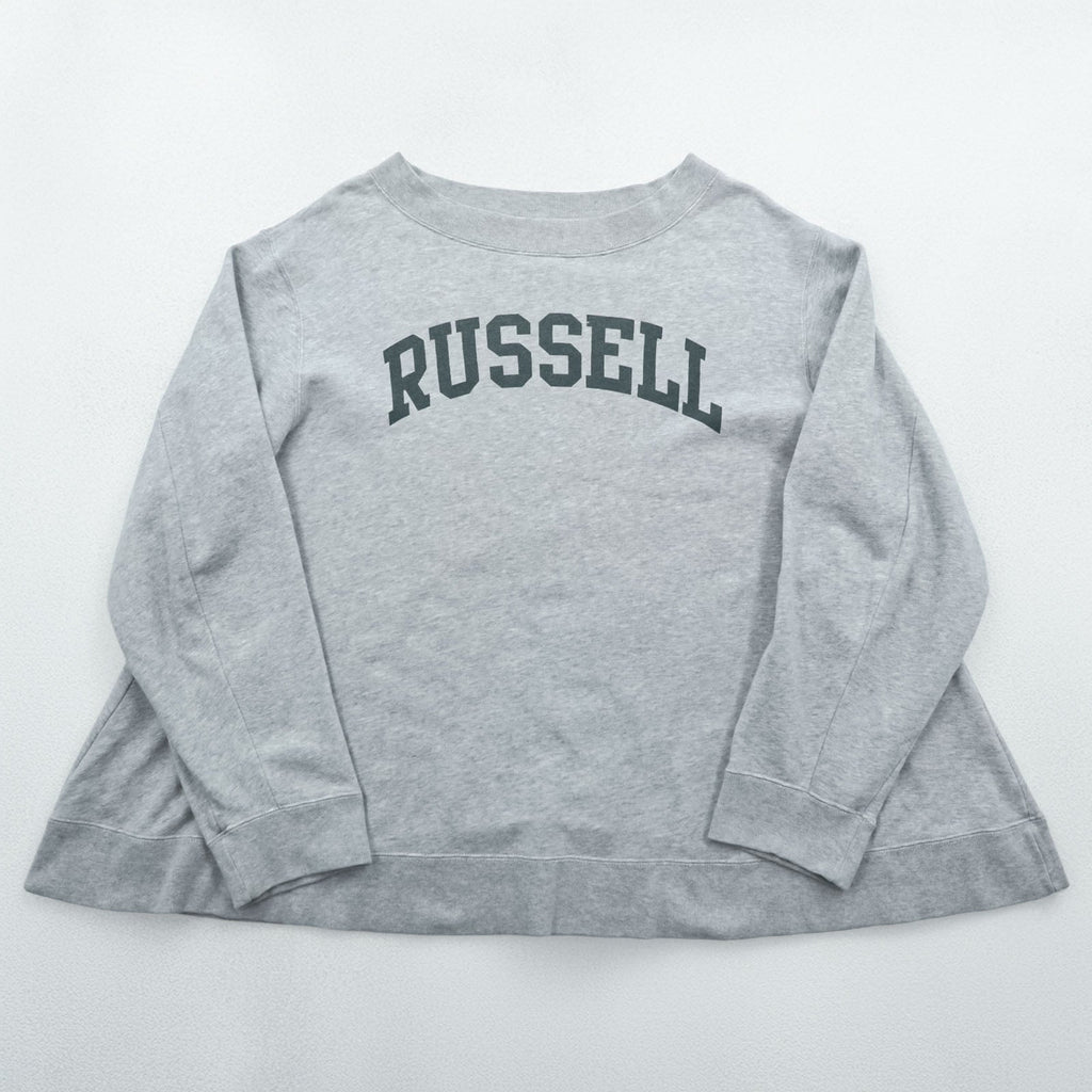 RUSSELL ATHLETIC × K3 & Co. アーチロゴ スウェット トレーナー FREE ワイド グレー ドロップショルダー 1668-599-1588