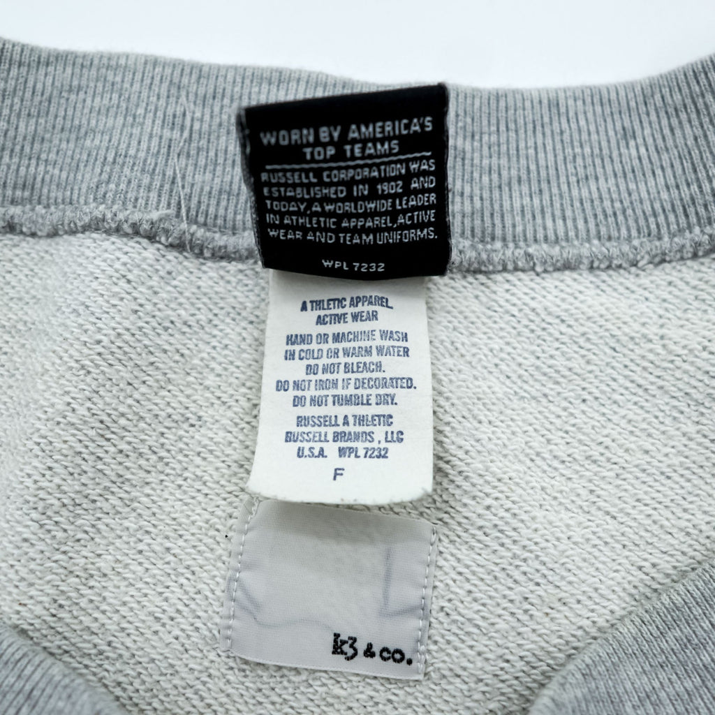 RUSSELL ATHLETIC × K3 & Co. アーチロゴ スウェット トレーナー FREE ワイド グレー ドロップショルダー 1668-599-1588