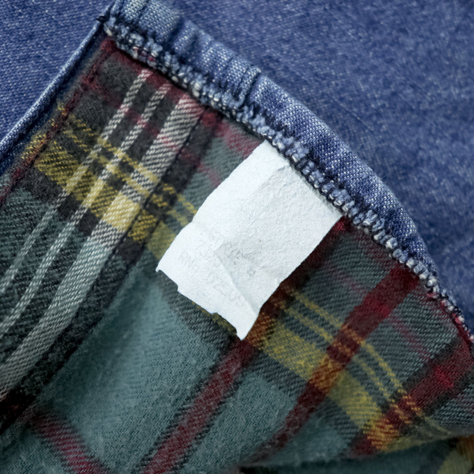Eddie Bauer 90年代 USA製 デニム ワークシャツ L インディゴ 胸ポケット フランネルチェック 裏地