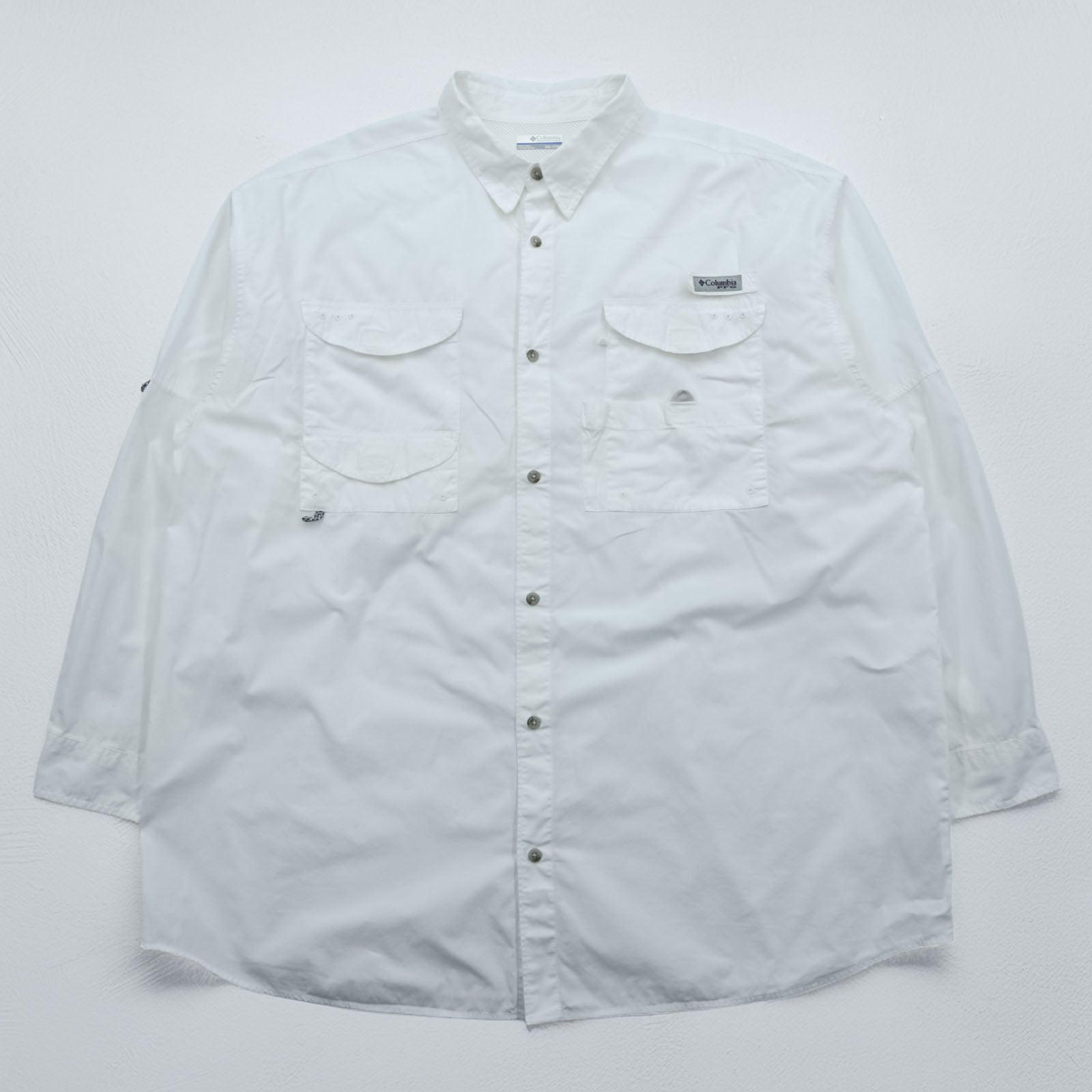 Columbia PFG フィッシングシャツ XXL ホワイト 胸ポケット コットン ビッグサイズ FM7120