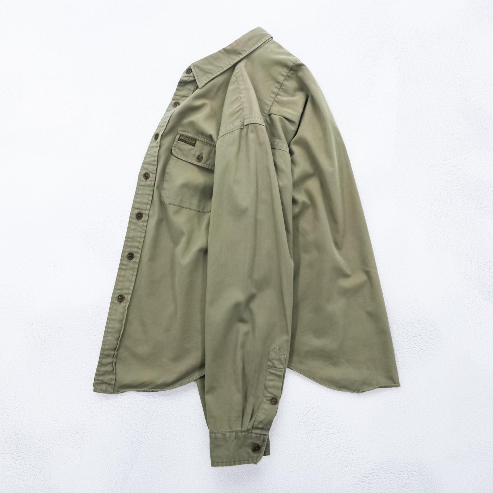 Polo Ralph Lauren 90年代 ミリタリー ワークシャツ M カーキ コットン 胸ポケット